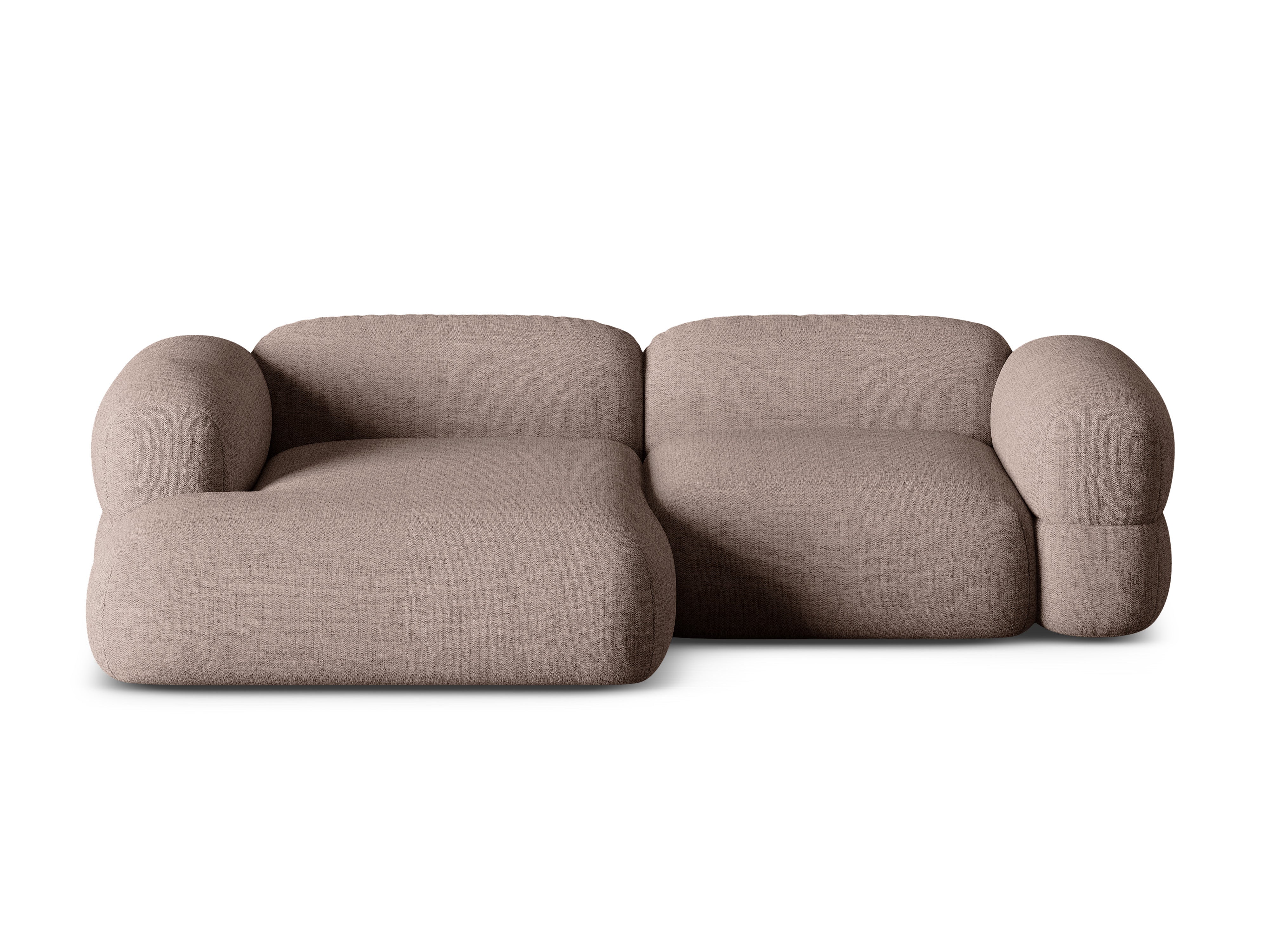 Left-sided corner sofa ROGER cappuccino chenille