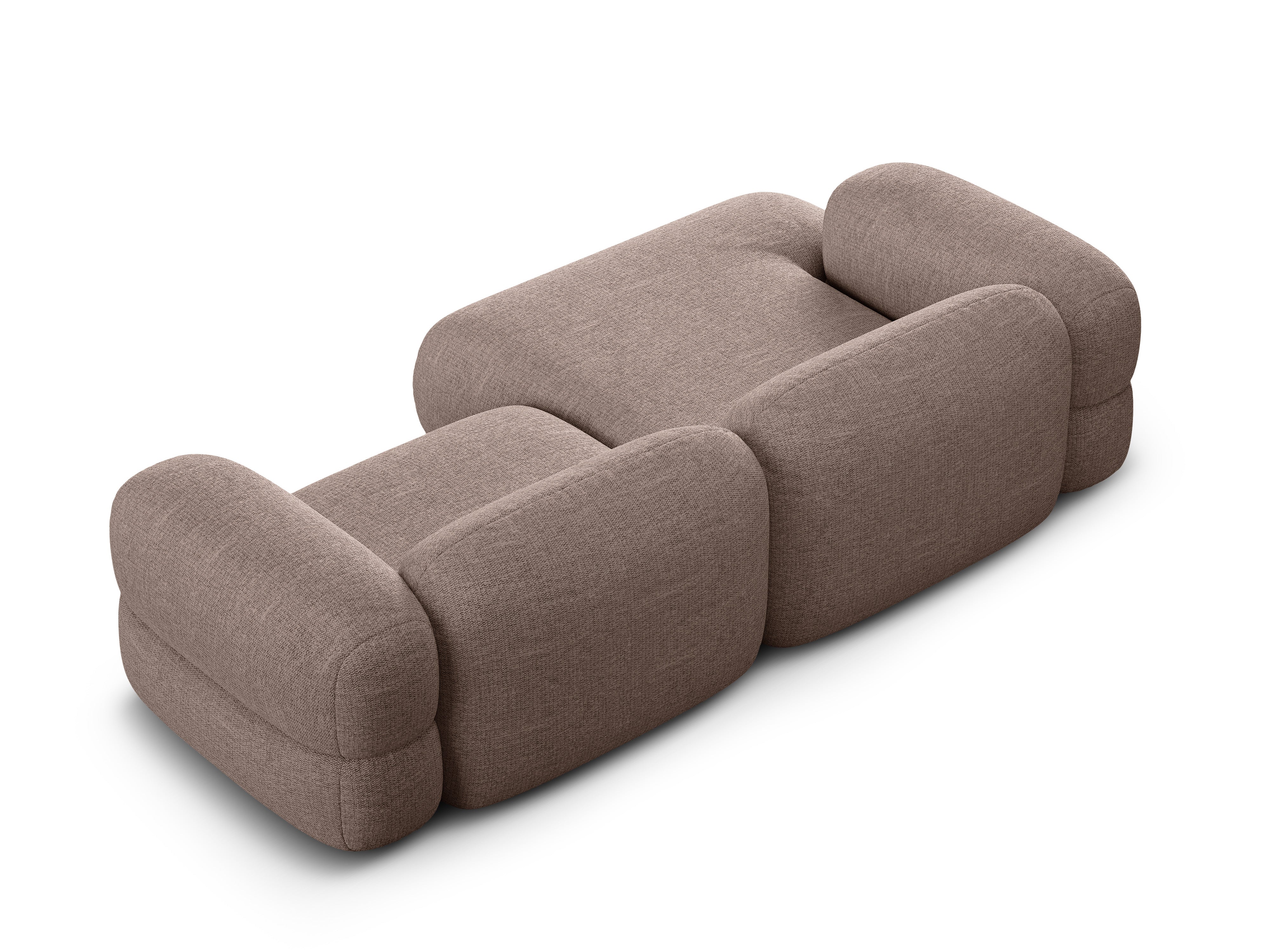 Left-sided corner sofa ROGER cappuccino chenille
