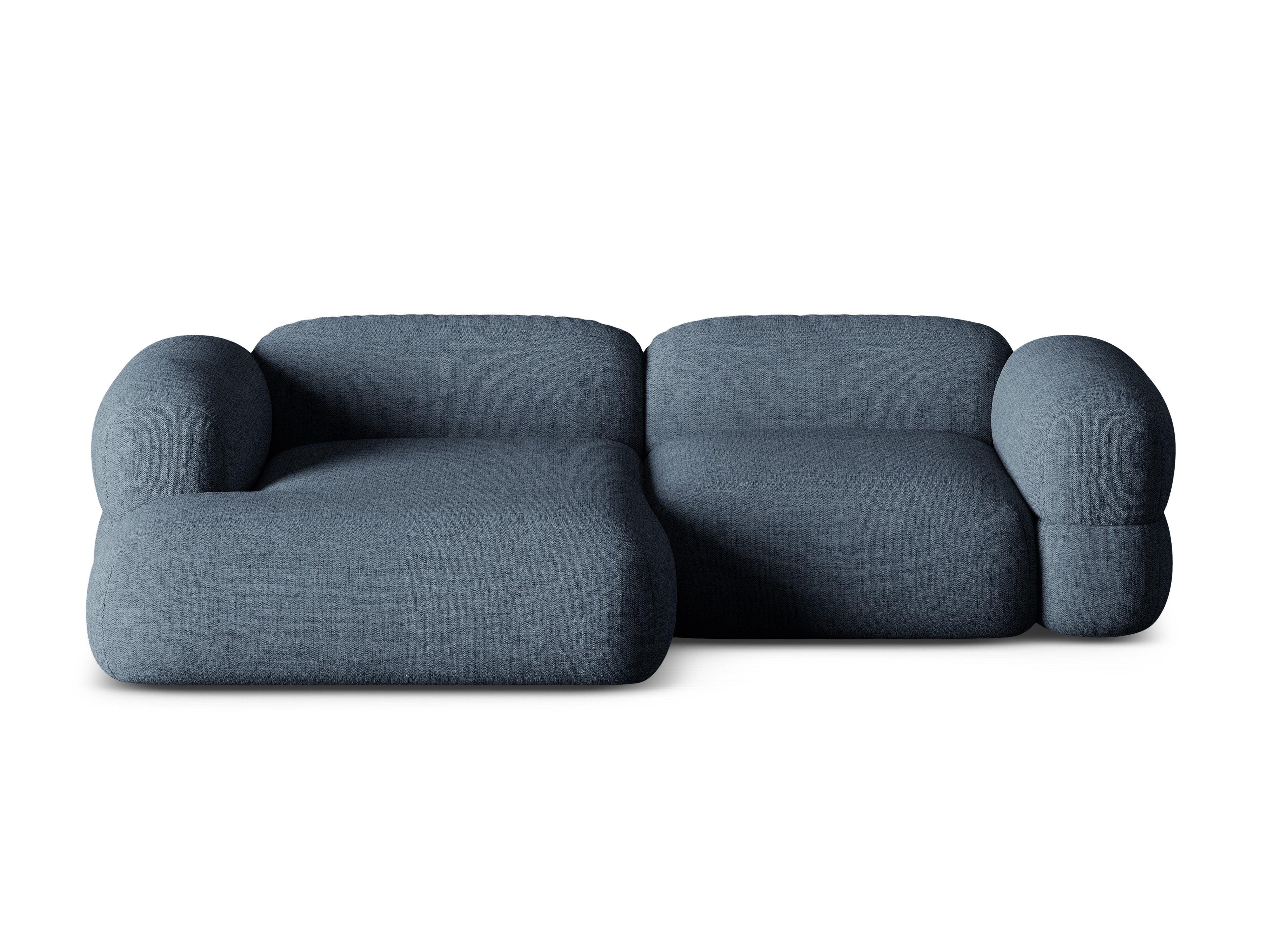 Left-sided corner sofa ROGER dark blue chenille
