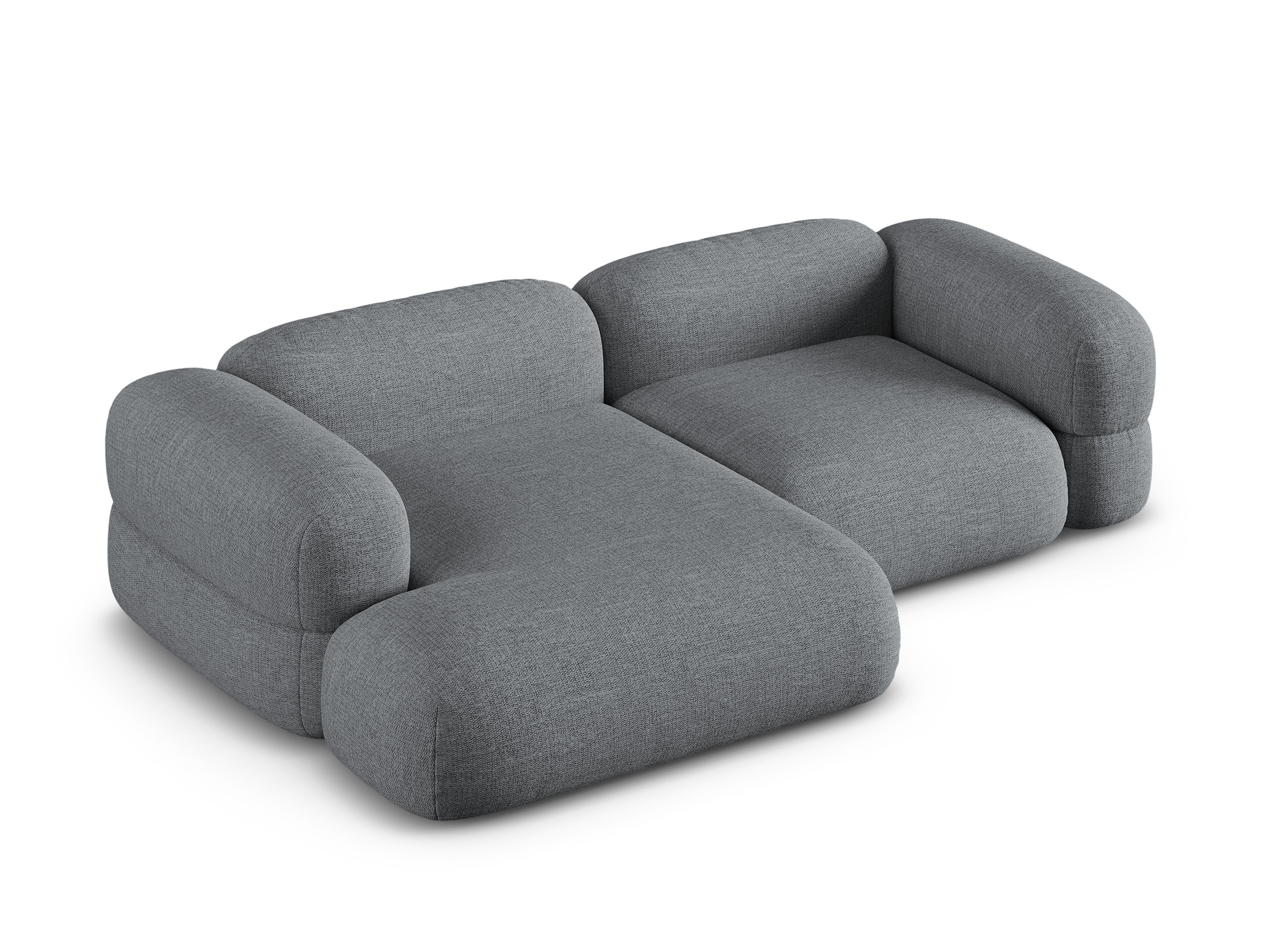 Left-sided corner sofa ROGER gray chenille