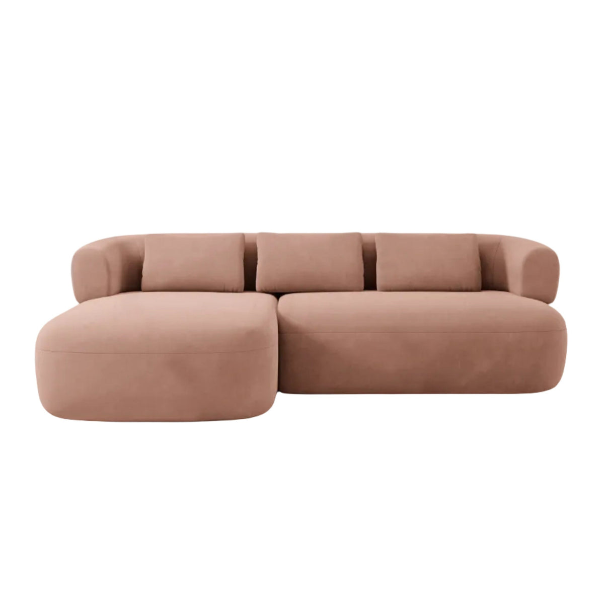 Velvet 3-Seater Left-Facing Sofa ALDRIN in Pink