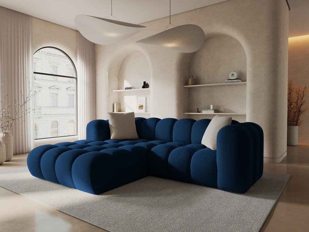 Narożnik aksamitny 3-osobowy lewostronny HALLEY granat królewski Windsor & Co Eye on Design