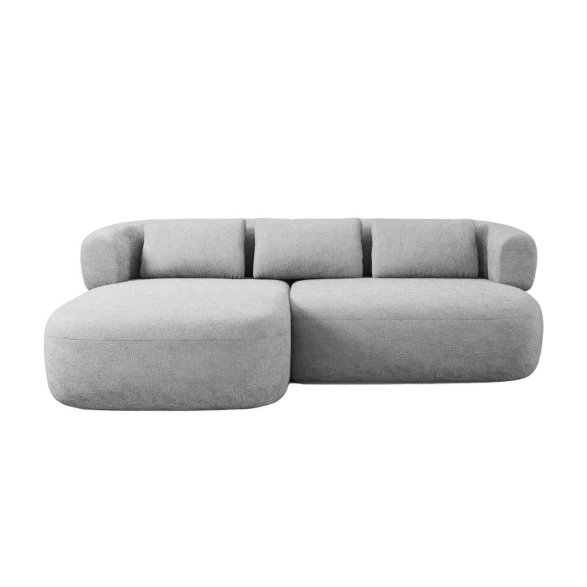 Left-facing 2-seater corner sofa ALDRIN in gray chenille