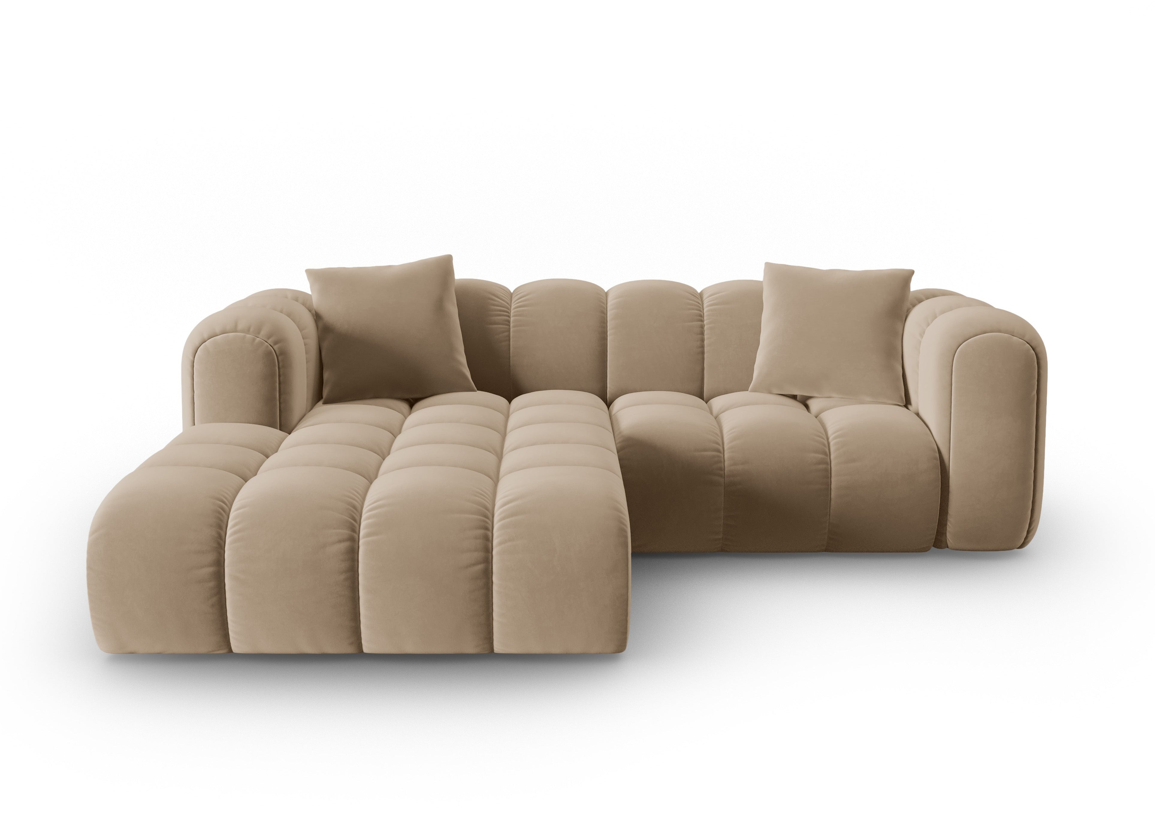 Samt-Ecksofa 3-sitzig links ASTRO sandfarben
