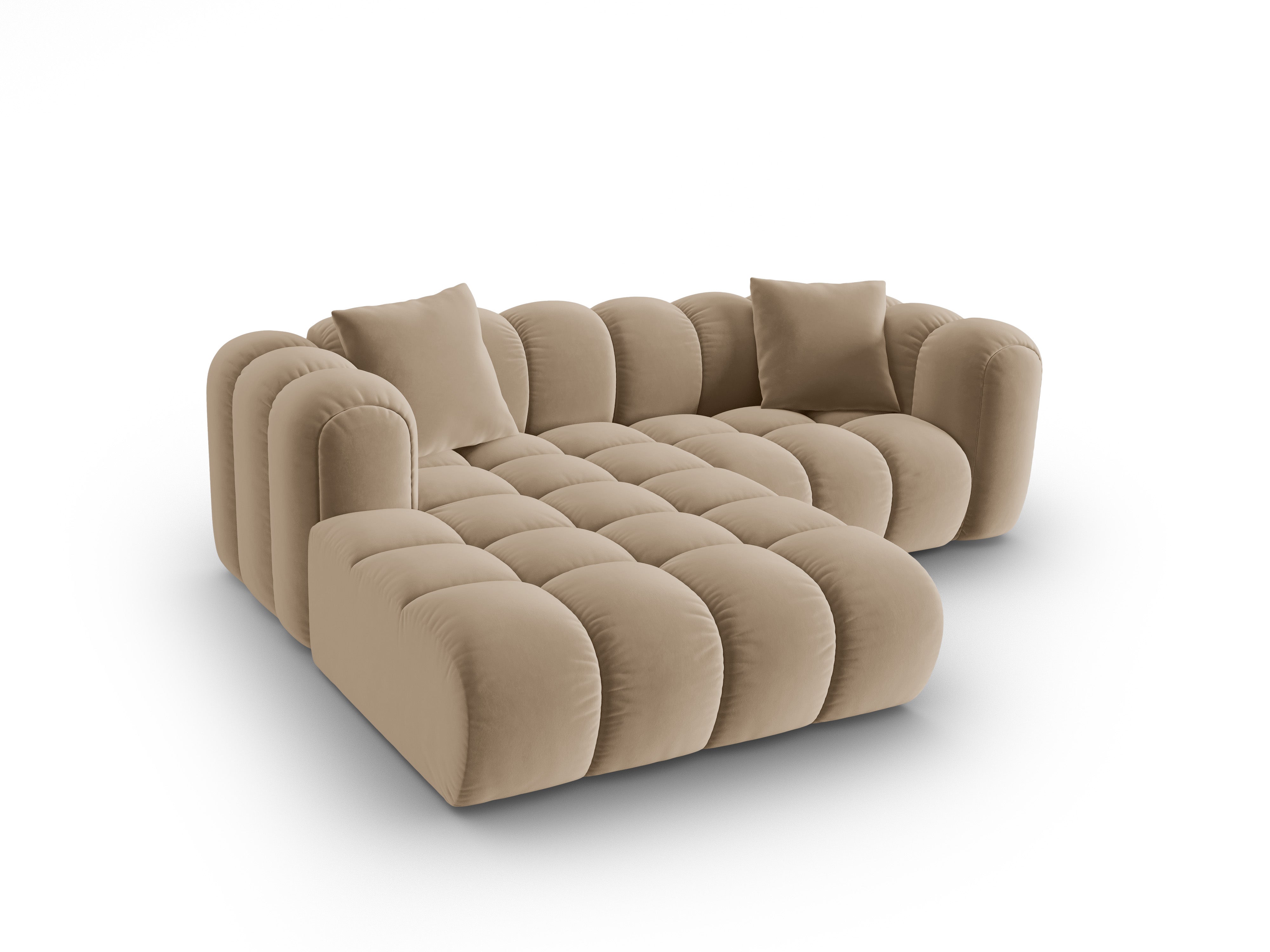 Samt-Ecksofa 3-sitzig links ASTRO sandfarben