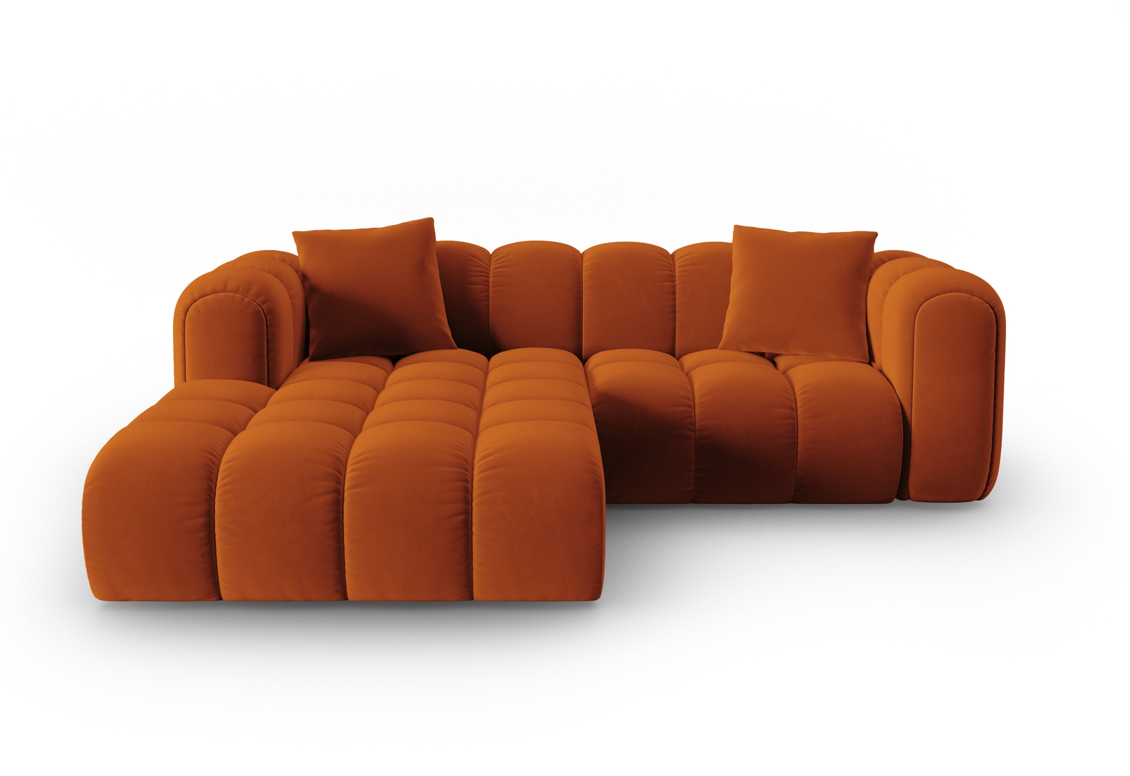 Samt-Ecksofa 3-sitzig links ASTRO rostrot