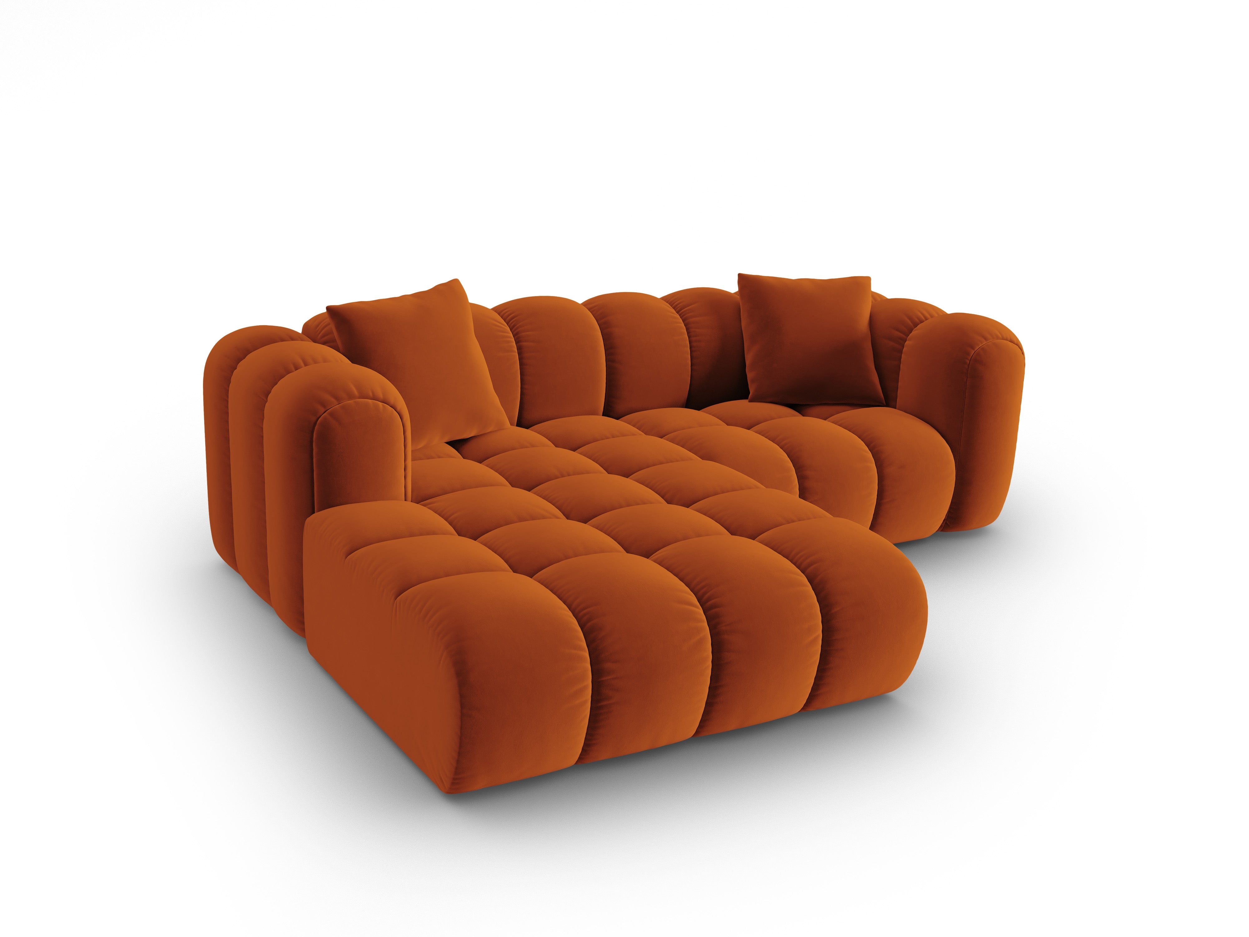 Samt-Ecksofa 3-sitzig links ASTRO rostrot