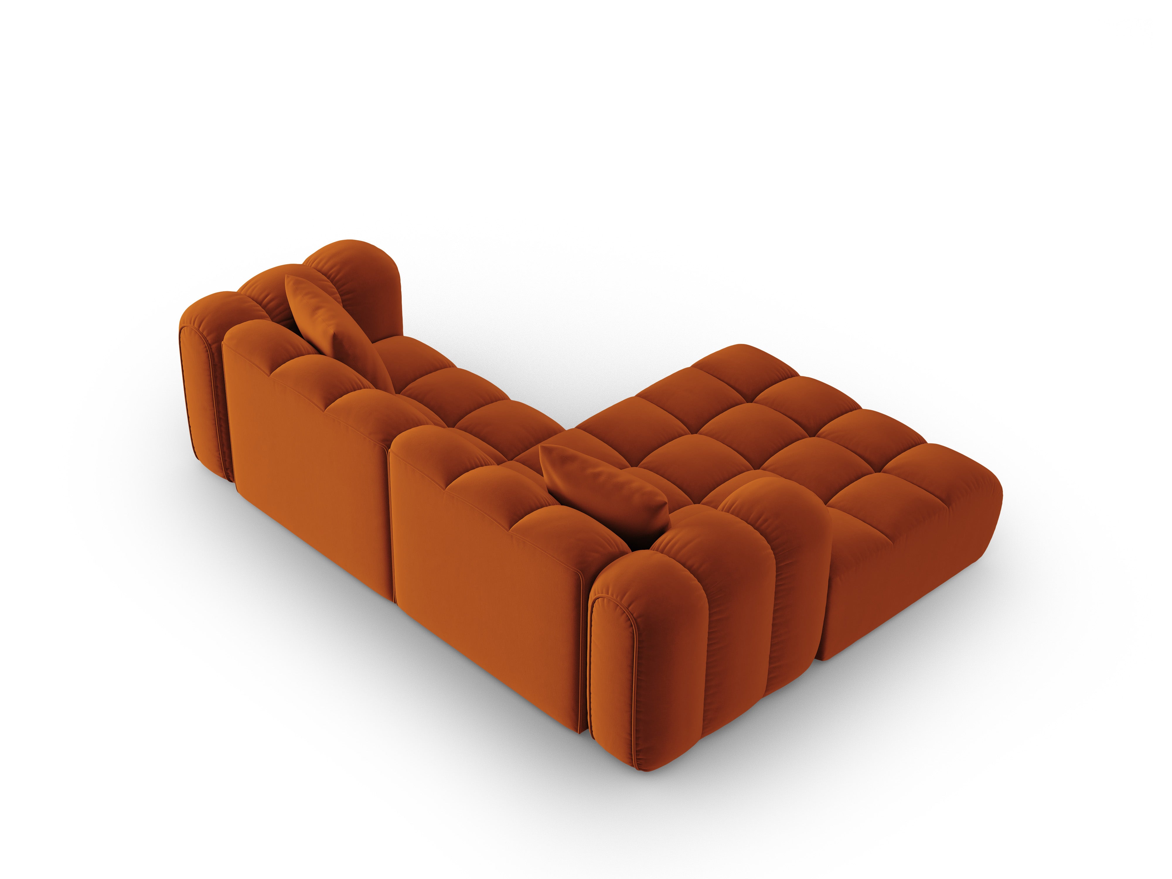Samt-Ecksofa 3-sitzig links ASTRO rostrot