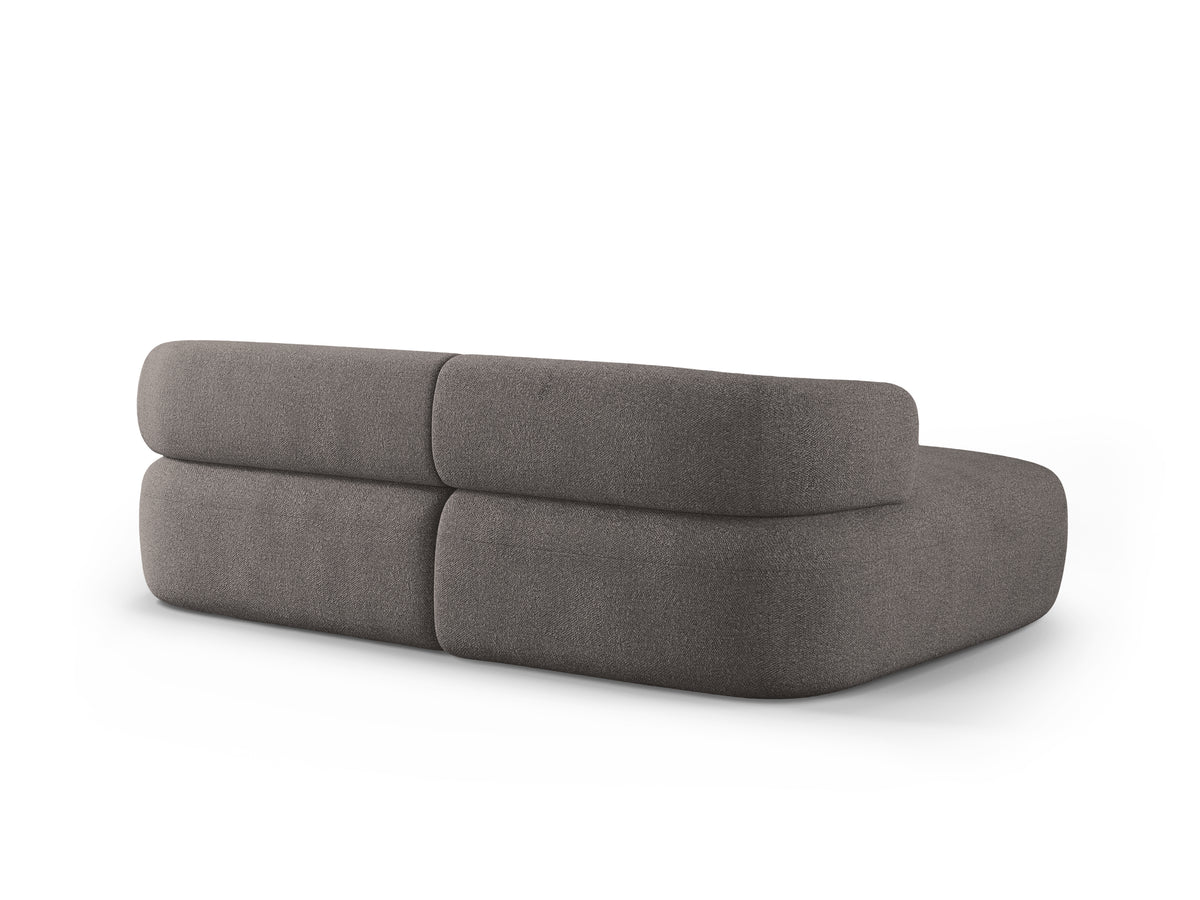 Left-facing 2-seater corner sofa ALDRIN in gray boucle