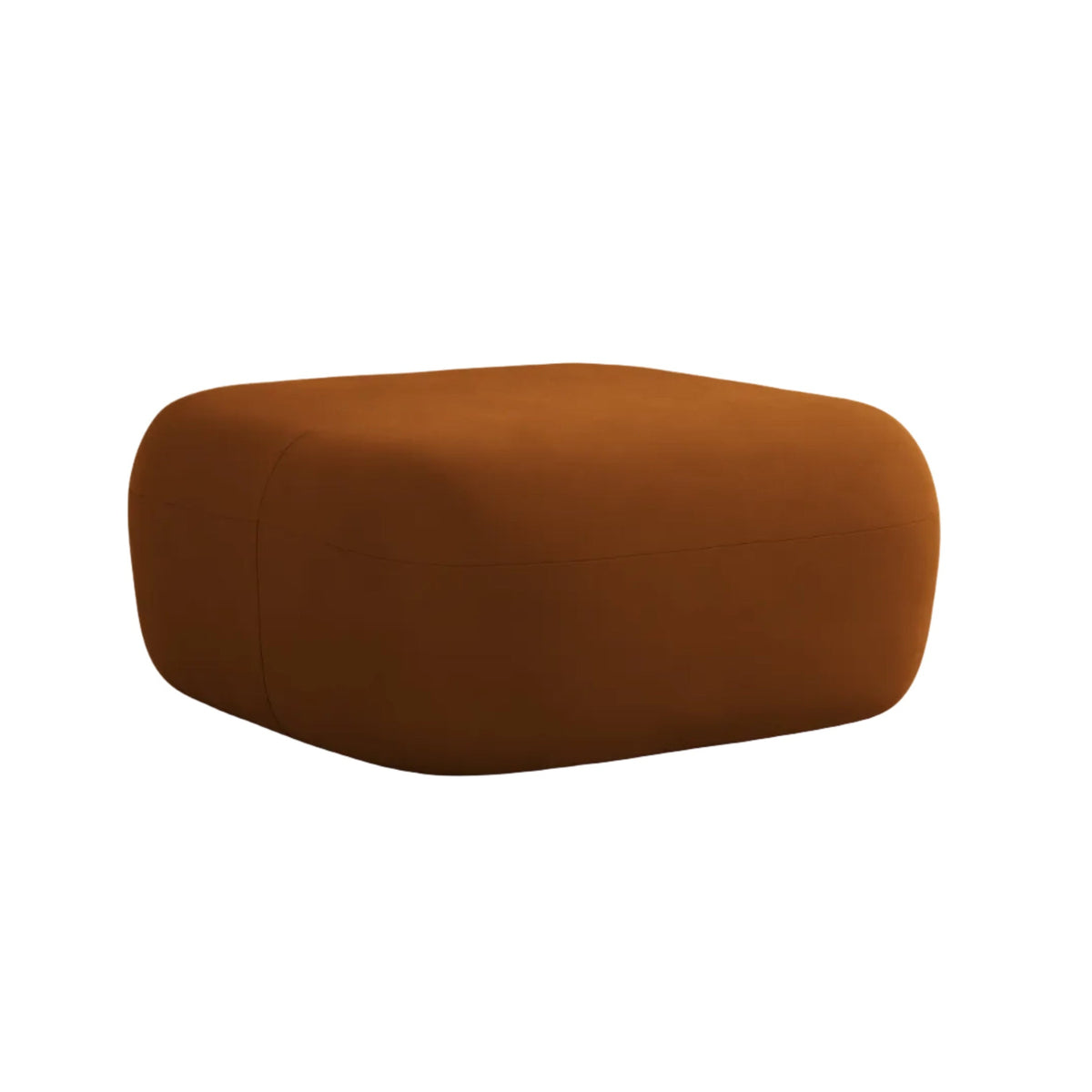 Velvet pouf ALDRIN in brick red