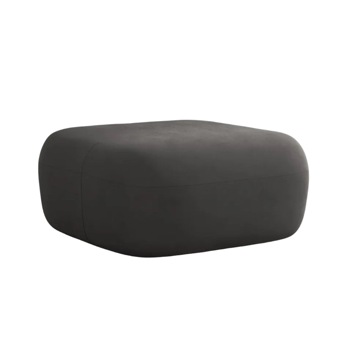 Aldrin Velvet Pouf in Dark Gray