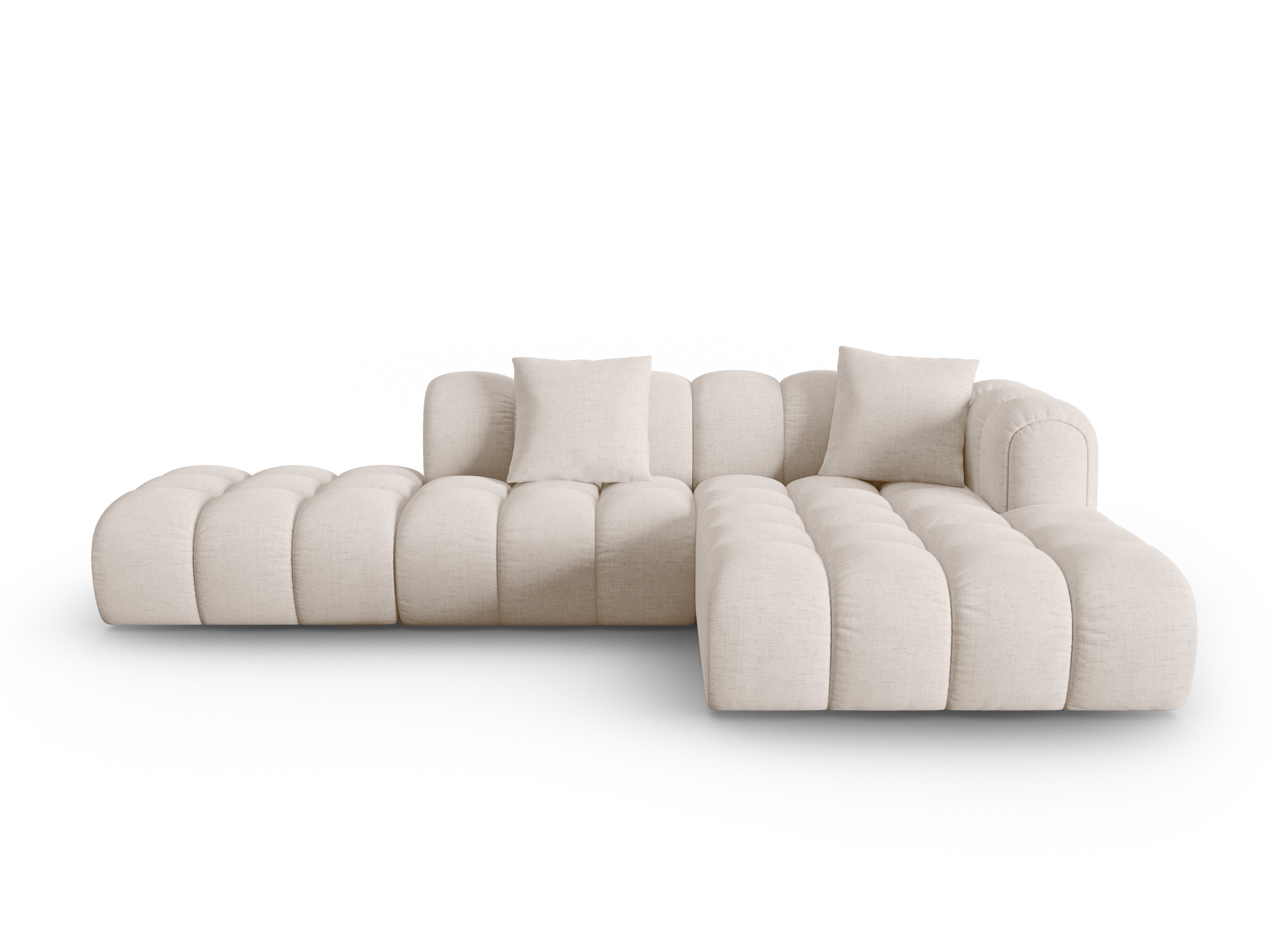 Offene rechteckige Eckcouch ASTRO beige Chenille