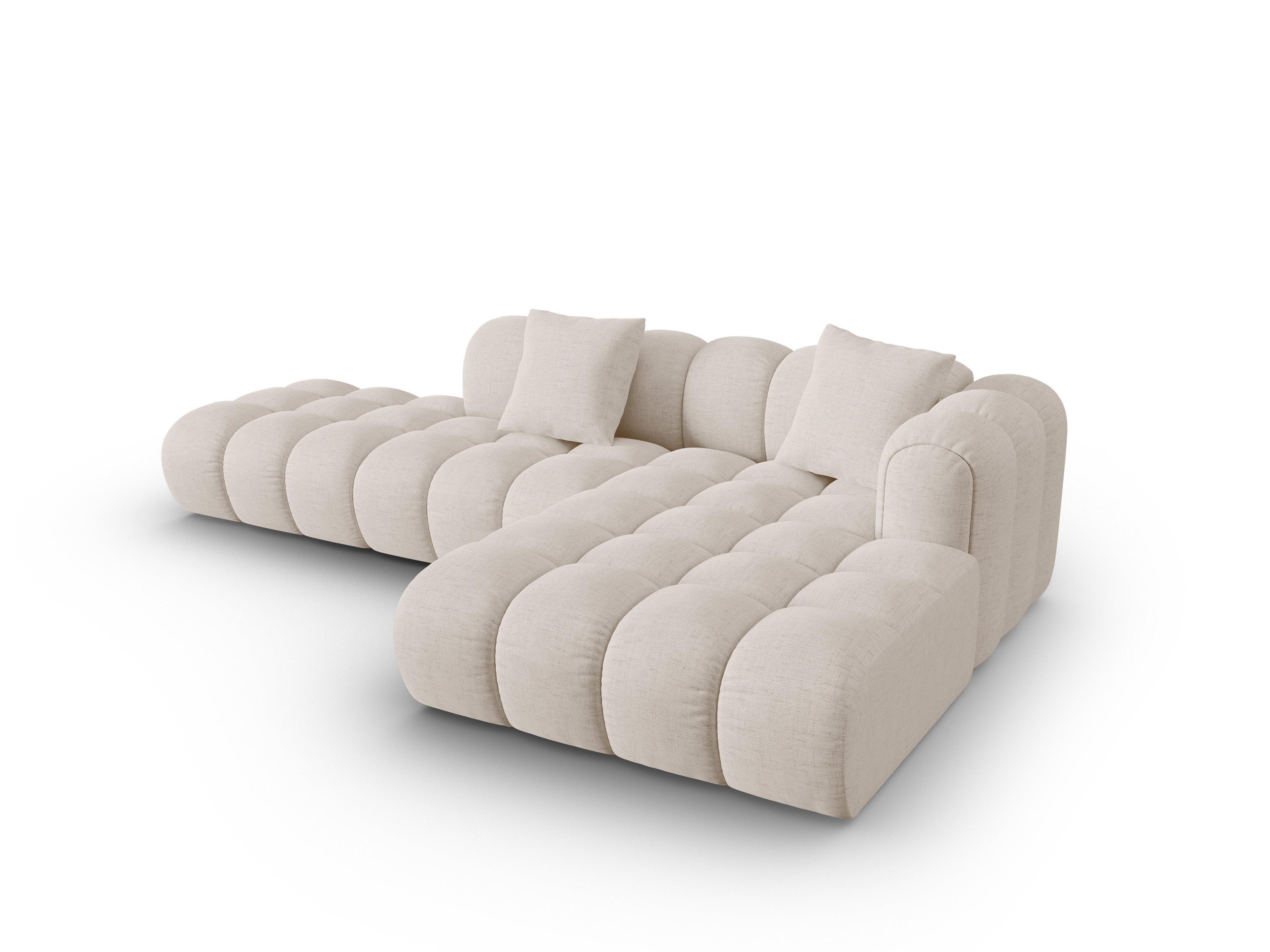 Offene rechteckige Eckcouch ASTRO beige Chenille