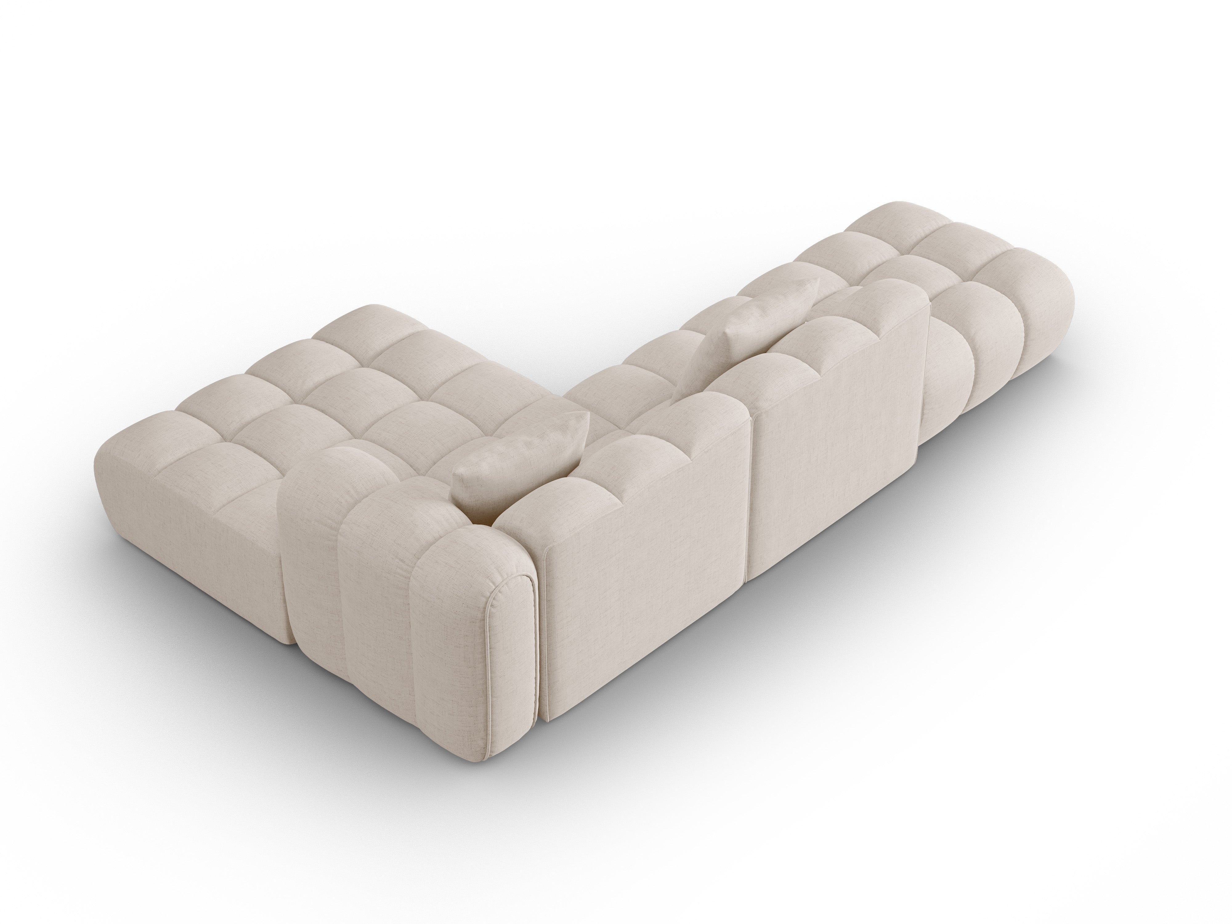 Offene rechteckige Eckcouch ASTRO beige Chenille