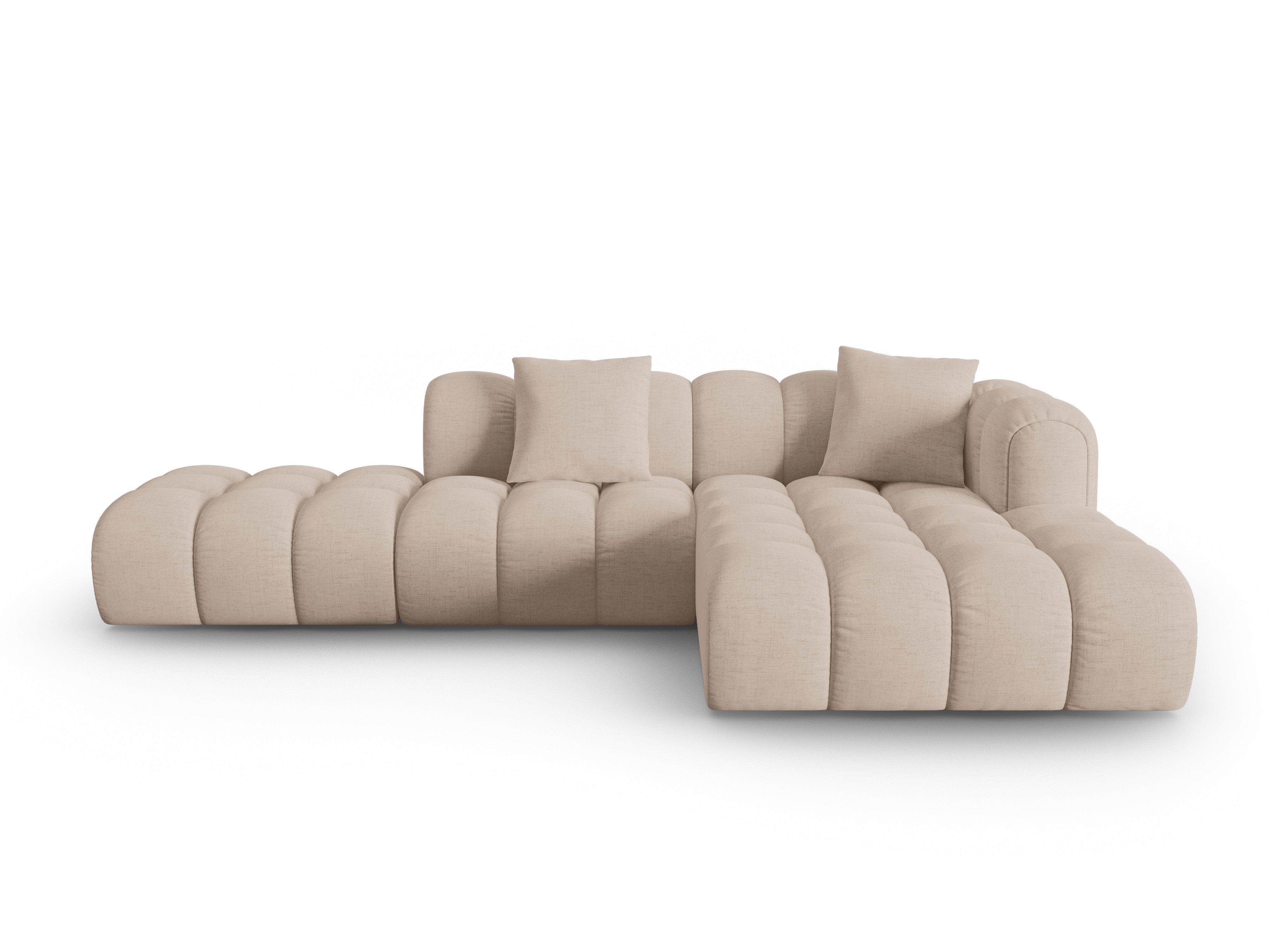 Offene rechteckige Eckcouch ASTRO cappuccino Chenille