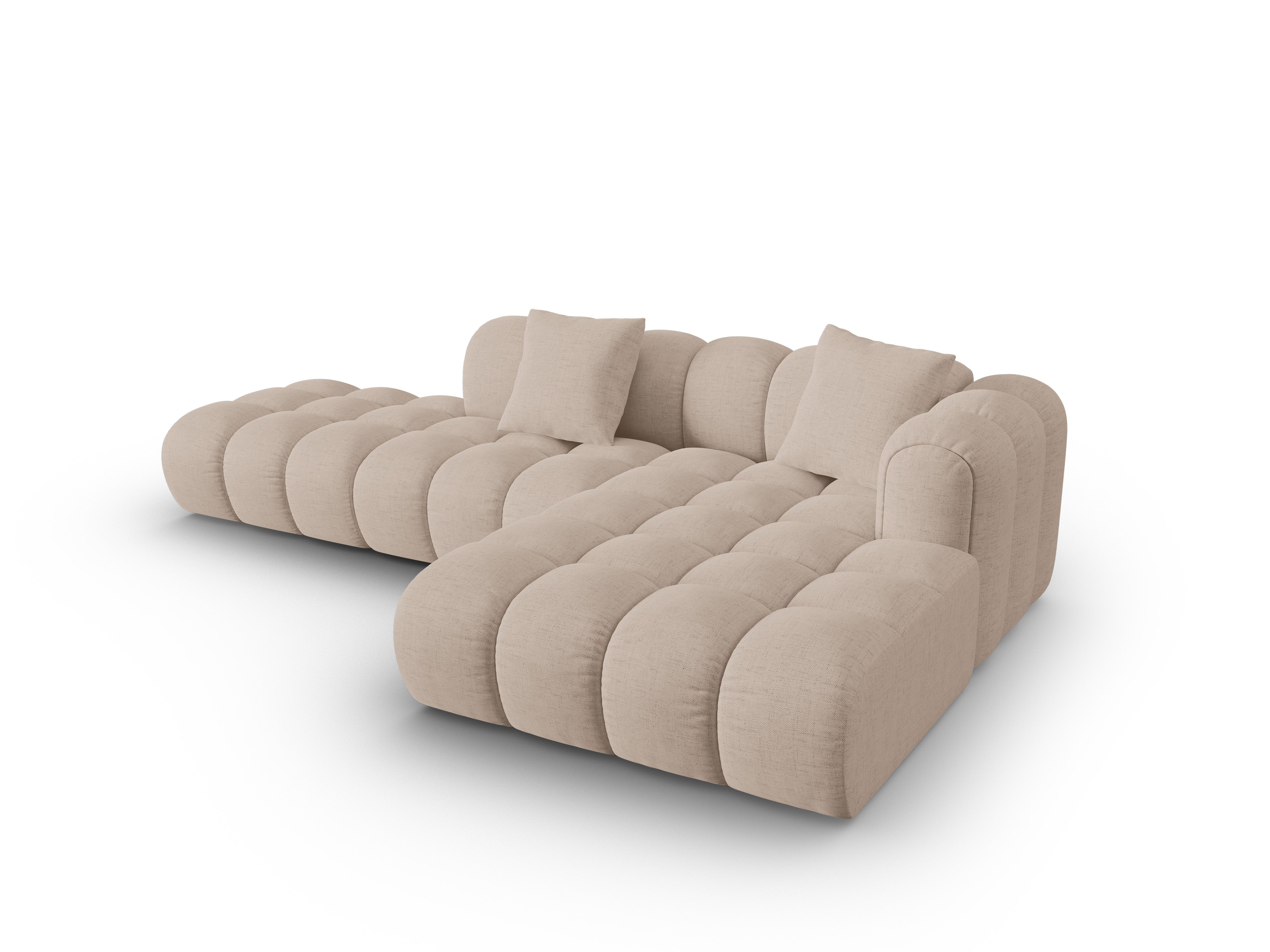 Offene rechteckige Eckcouch ASTRO cappuccino Chenille
