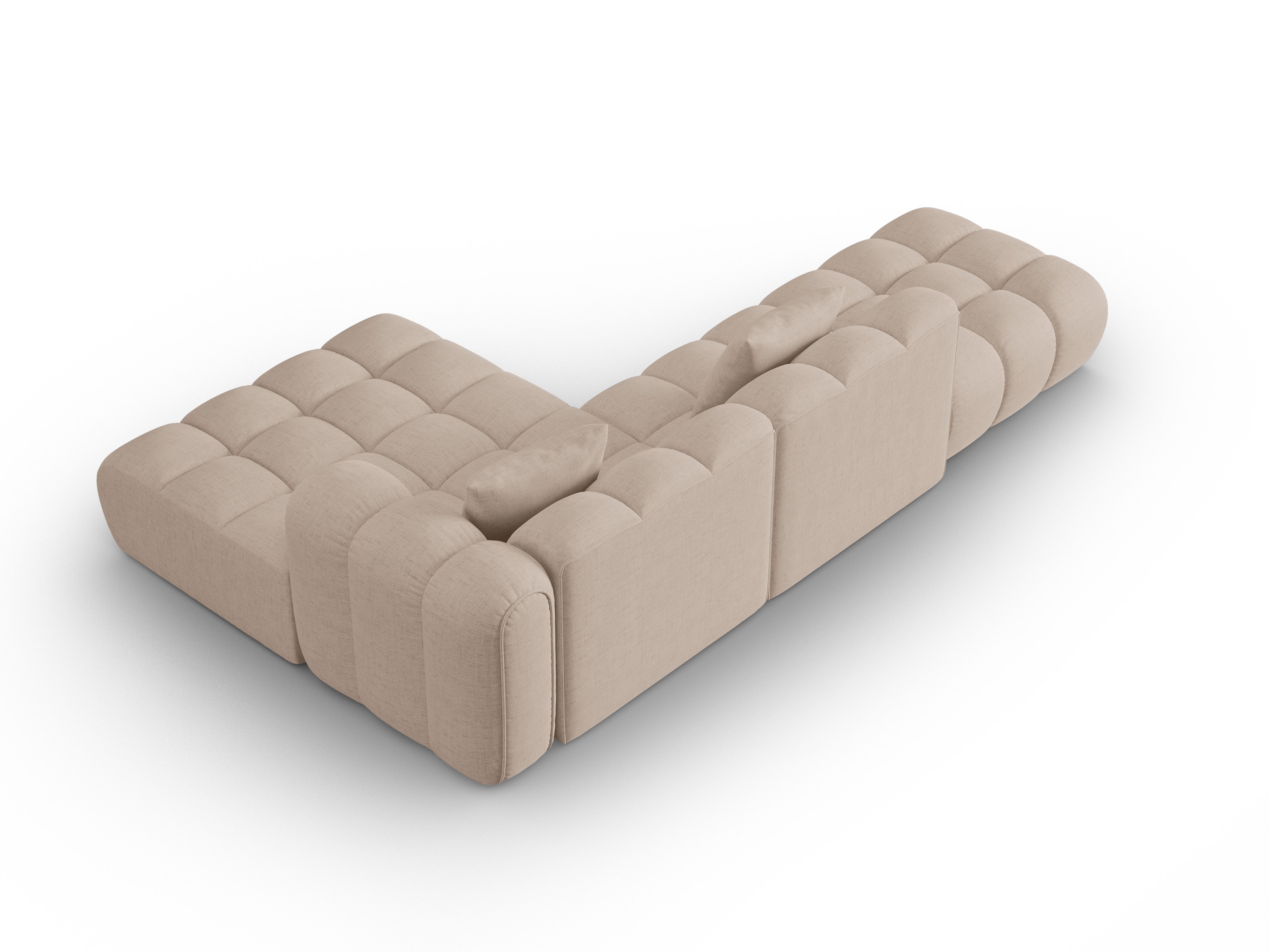 Offene rechteckige Eckcouch ASTRO cappuccino Chenille