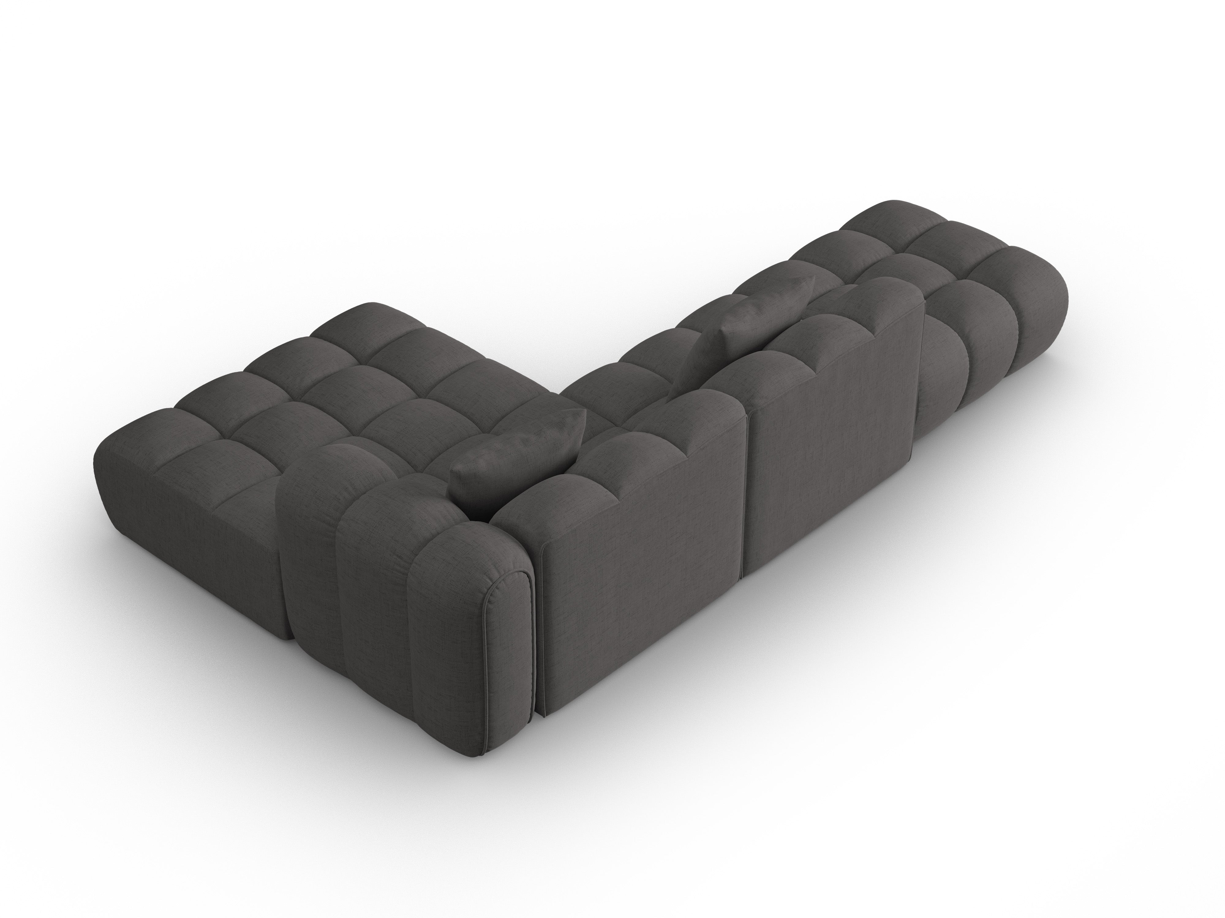 Offene rechteckige Eckcouch ASTRO graues Chenille