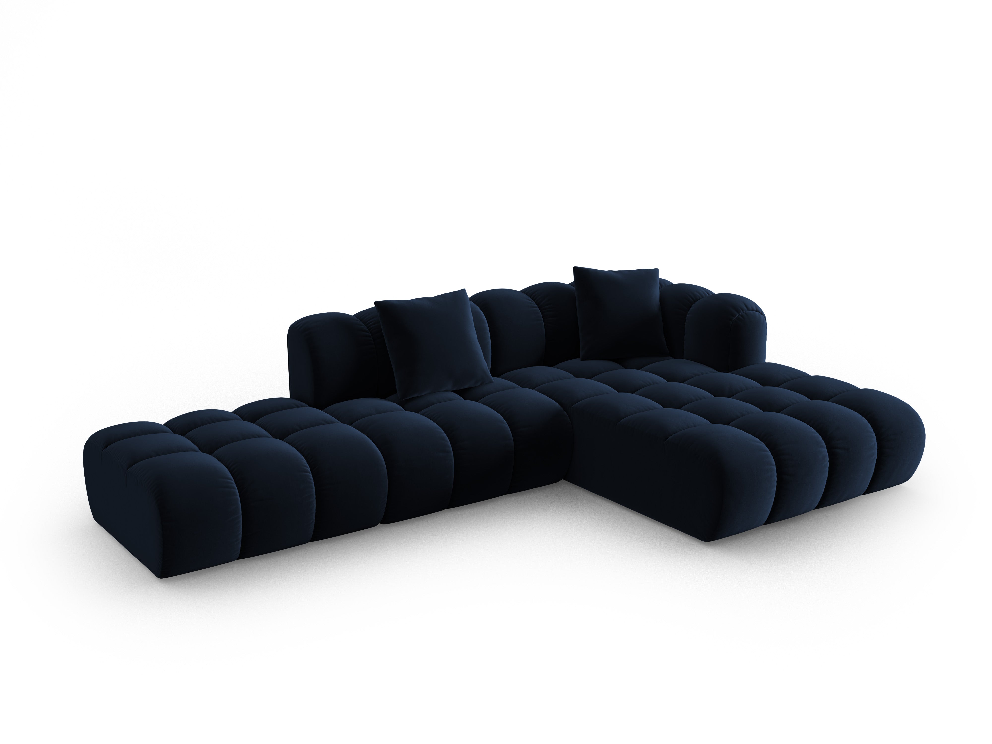 Samt-Ecksofa offen rechts ASTRO königsblau
