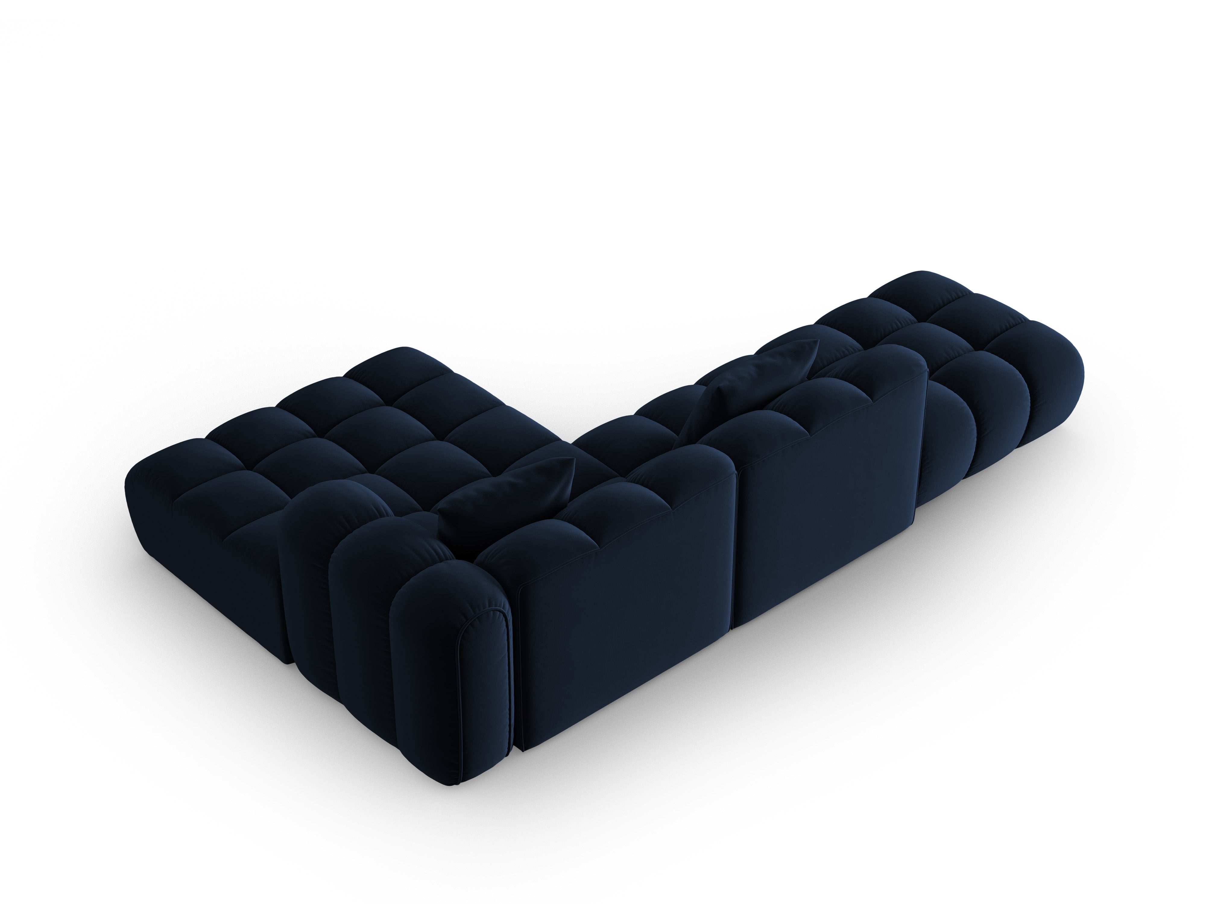 Samt-Ecksofa offen rechts ASTRO königsblau