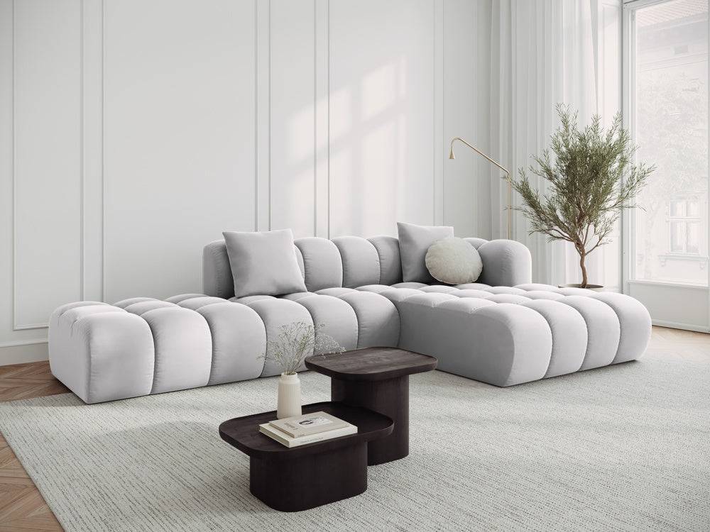 Velvet corner 5-person right-sided silver Halley