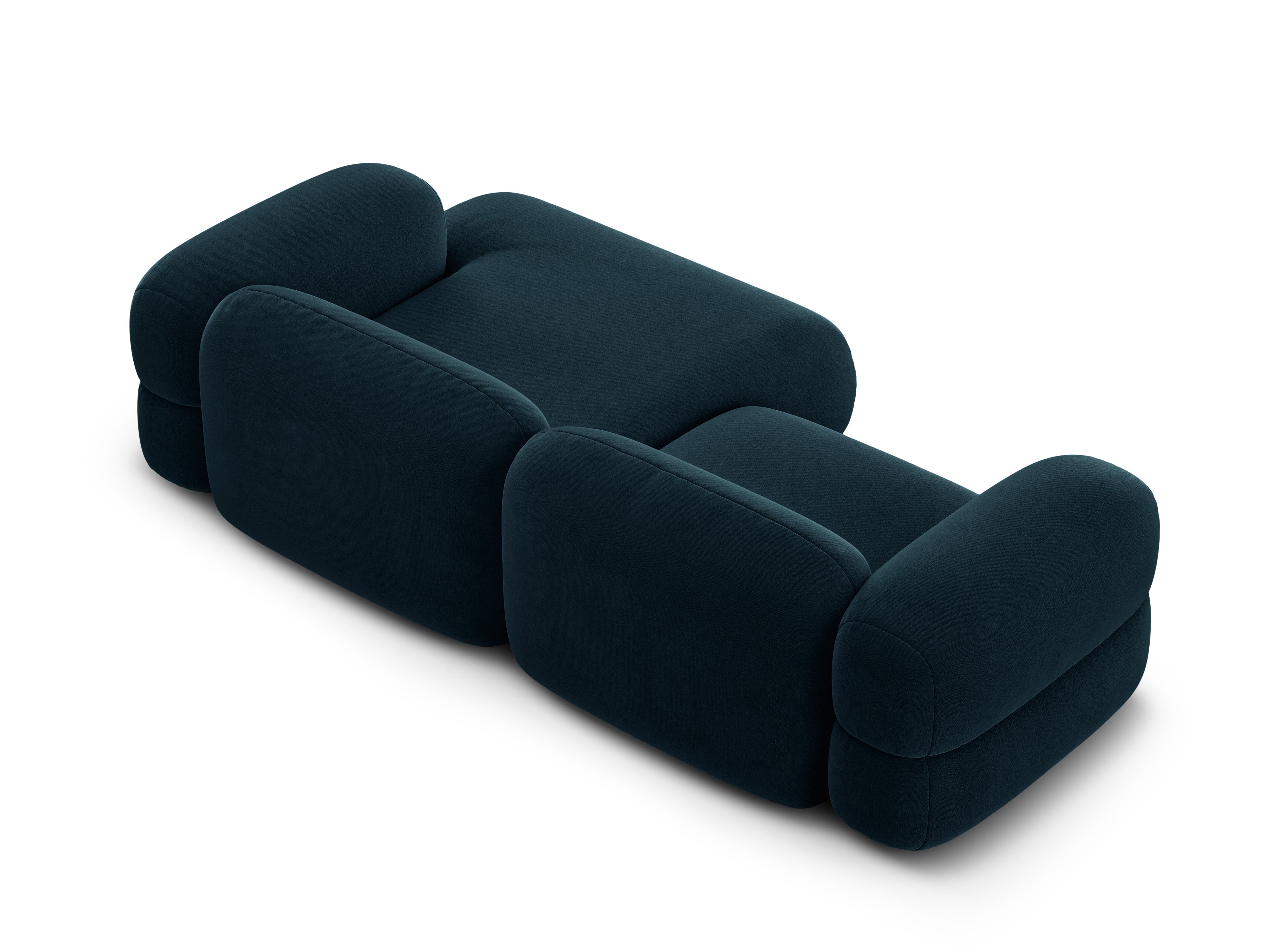 Samt-Ecksofa rechts ROGER petrolblau