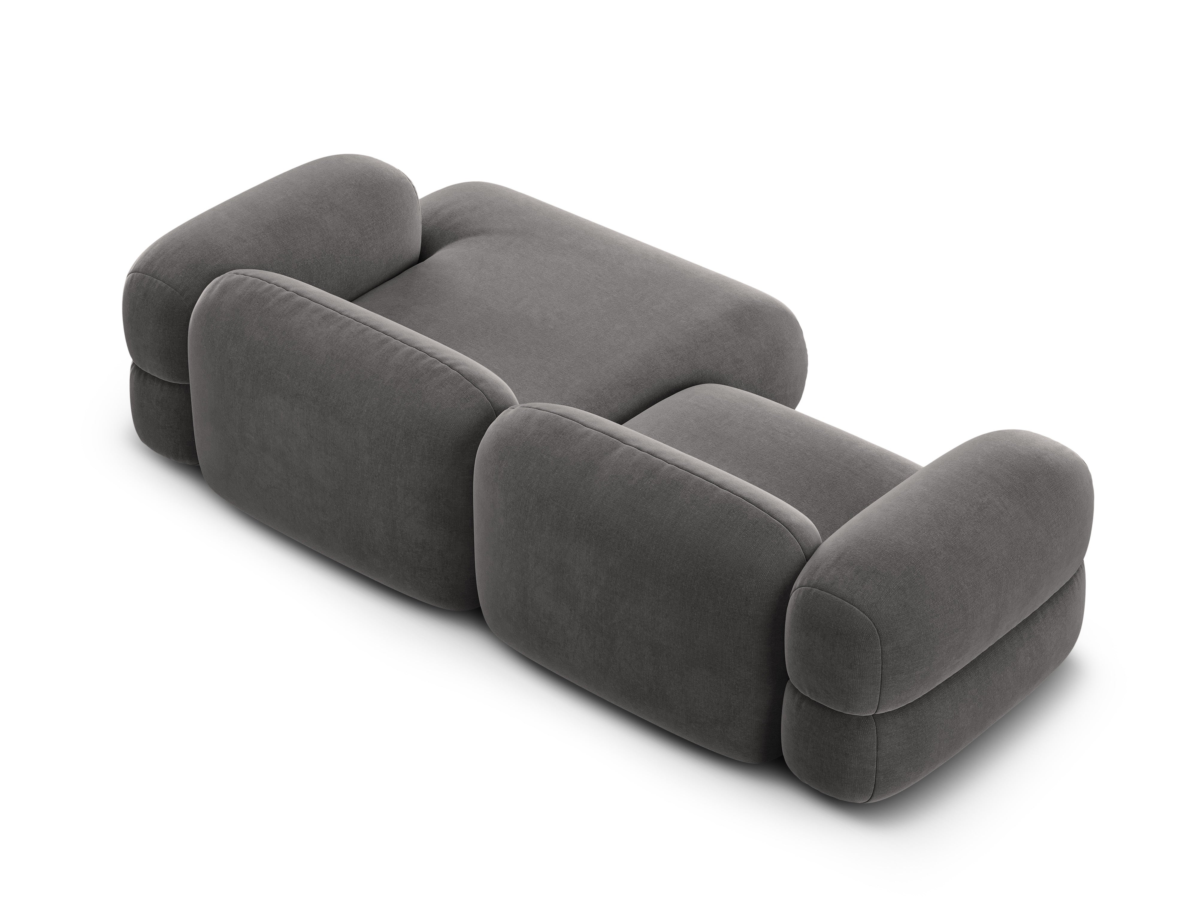 Right-facing velvet corner sofa ROGER gray