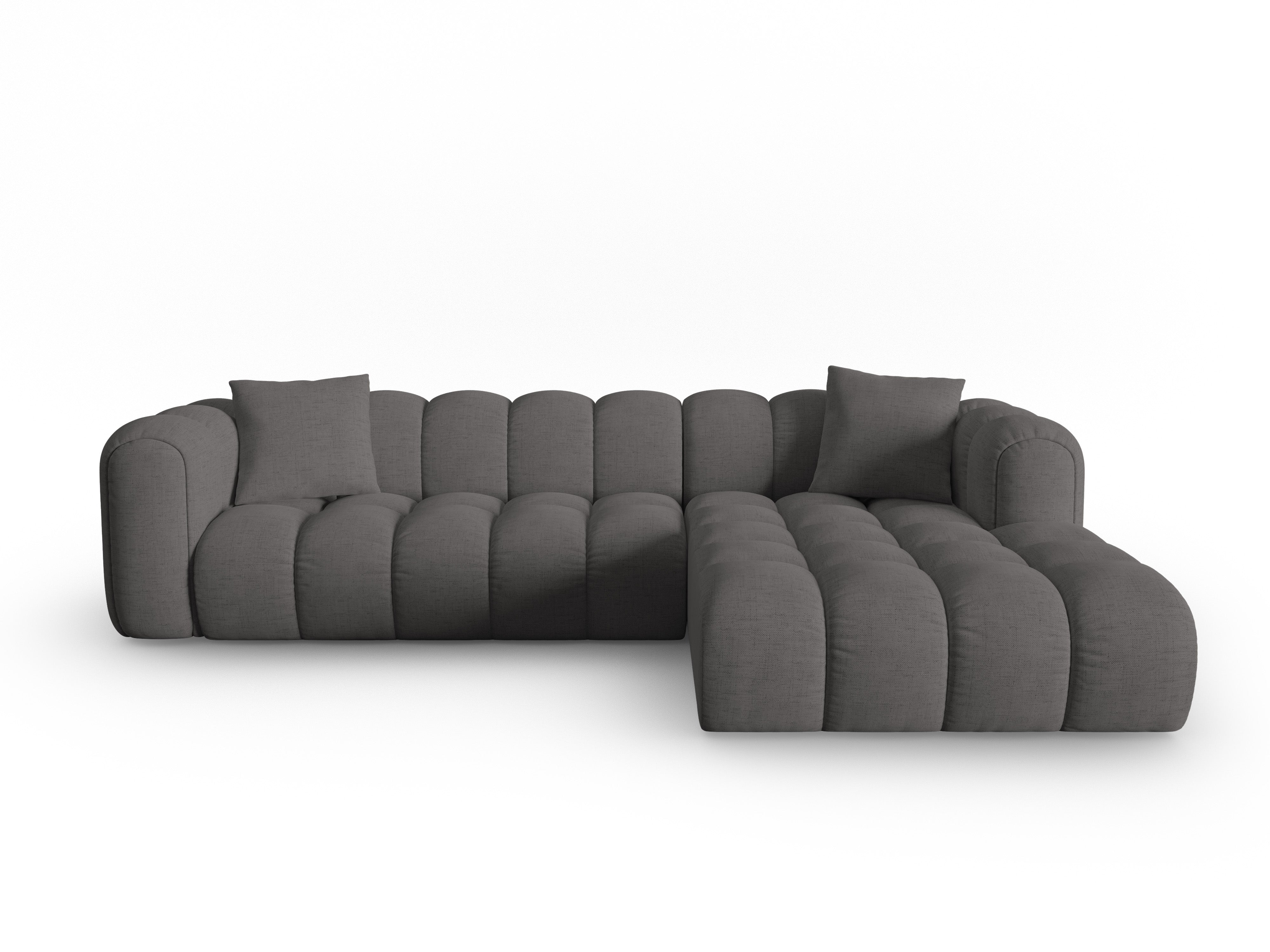 4-seater right-facing corner sofa ASTRO gray chenille