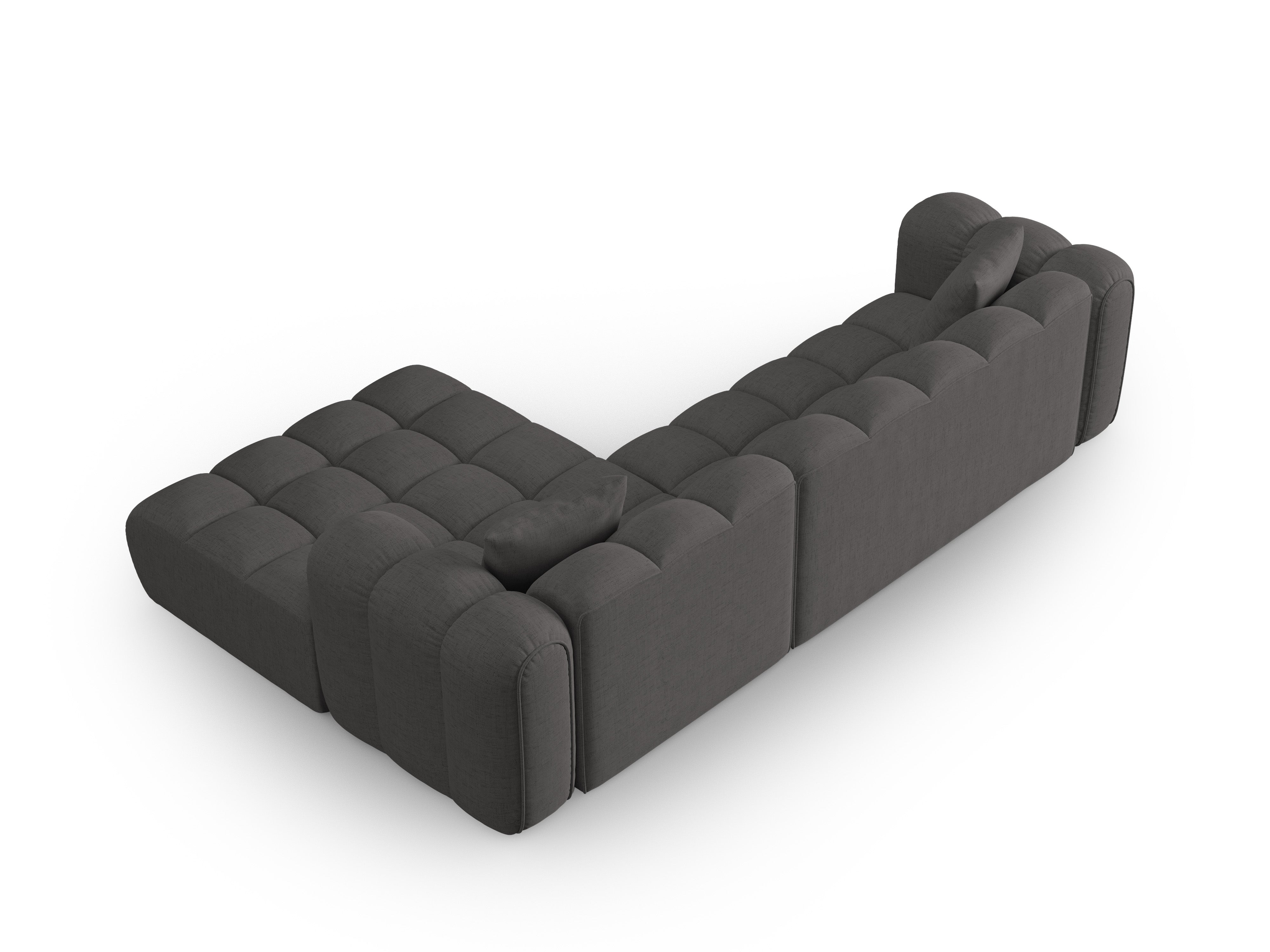 4-seater right-facing corner sofa ASTRO gray chenille