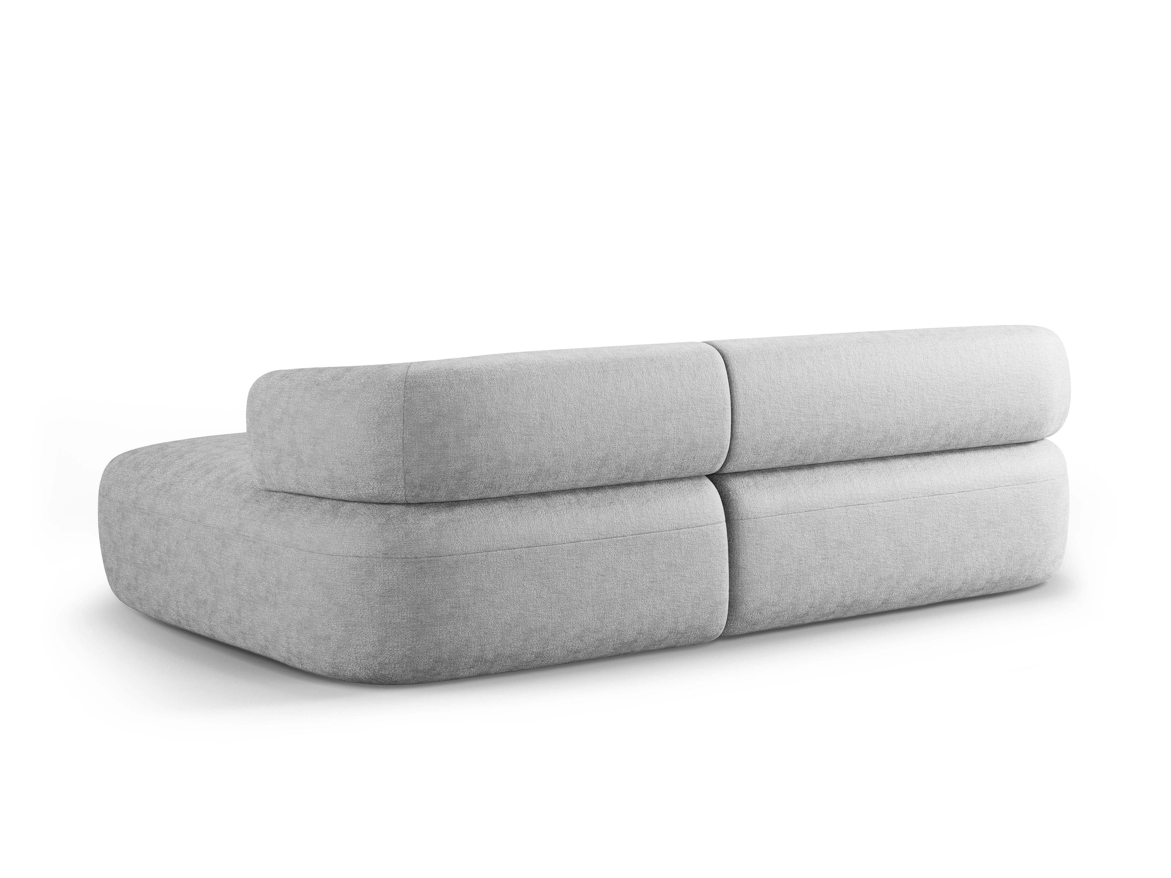 Right-facing 3-seater corner sofa ALDRIN in gray chenille