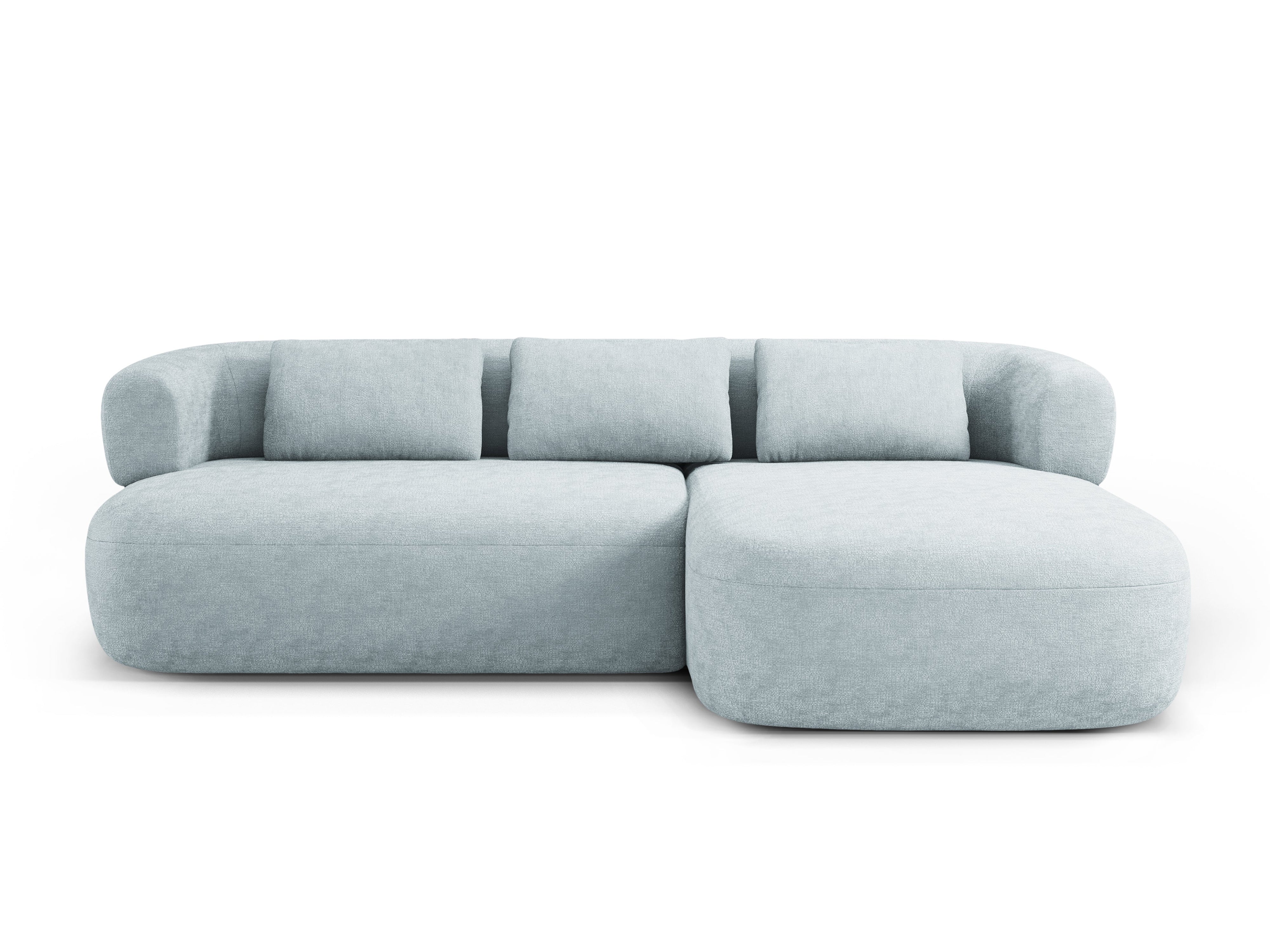 3-Seater Right-Hand Corner Sofa ALDRIN in Blue Chenille