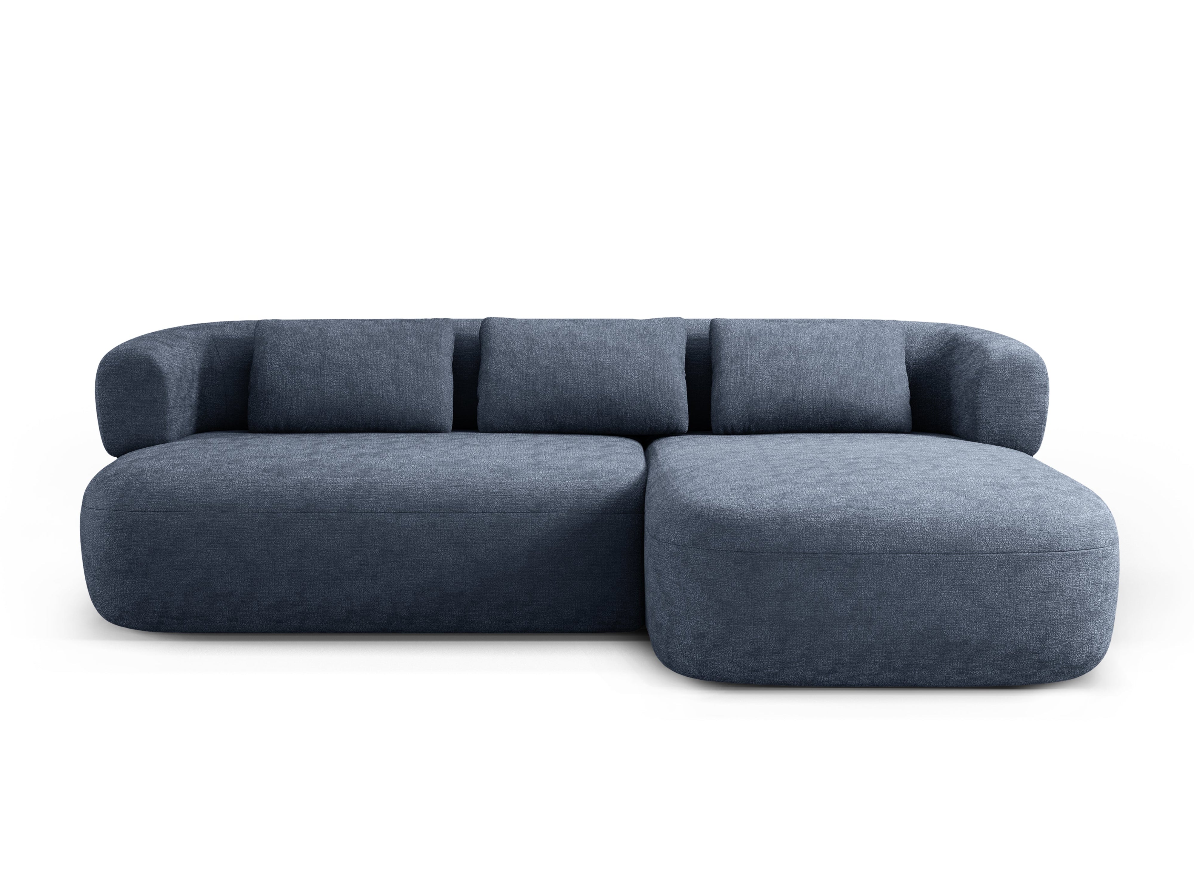 3-Seater Right-Hand Corner Sofa ALDRIN in Navy Chenille