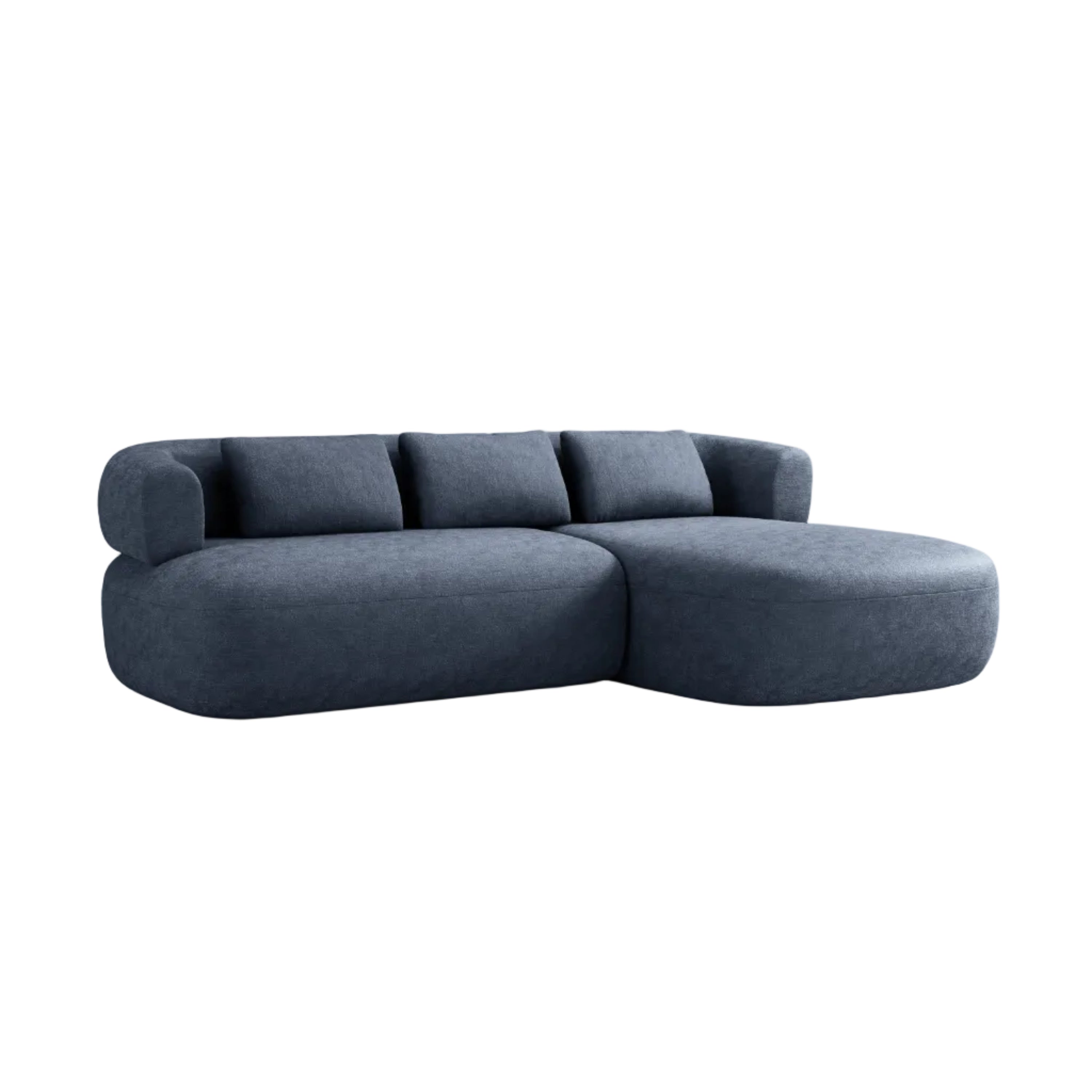 3-Seater Right-Hand Corner Sofa ALDRIN in Navy Chenille