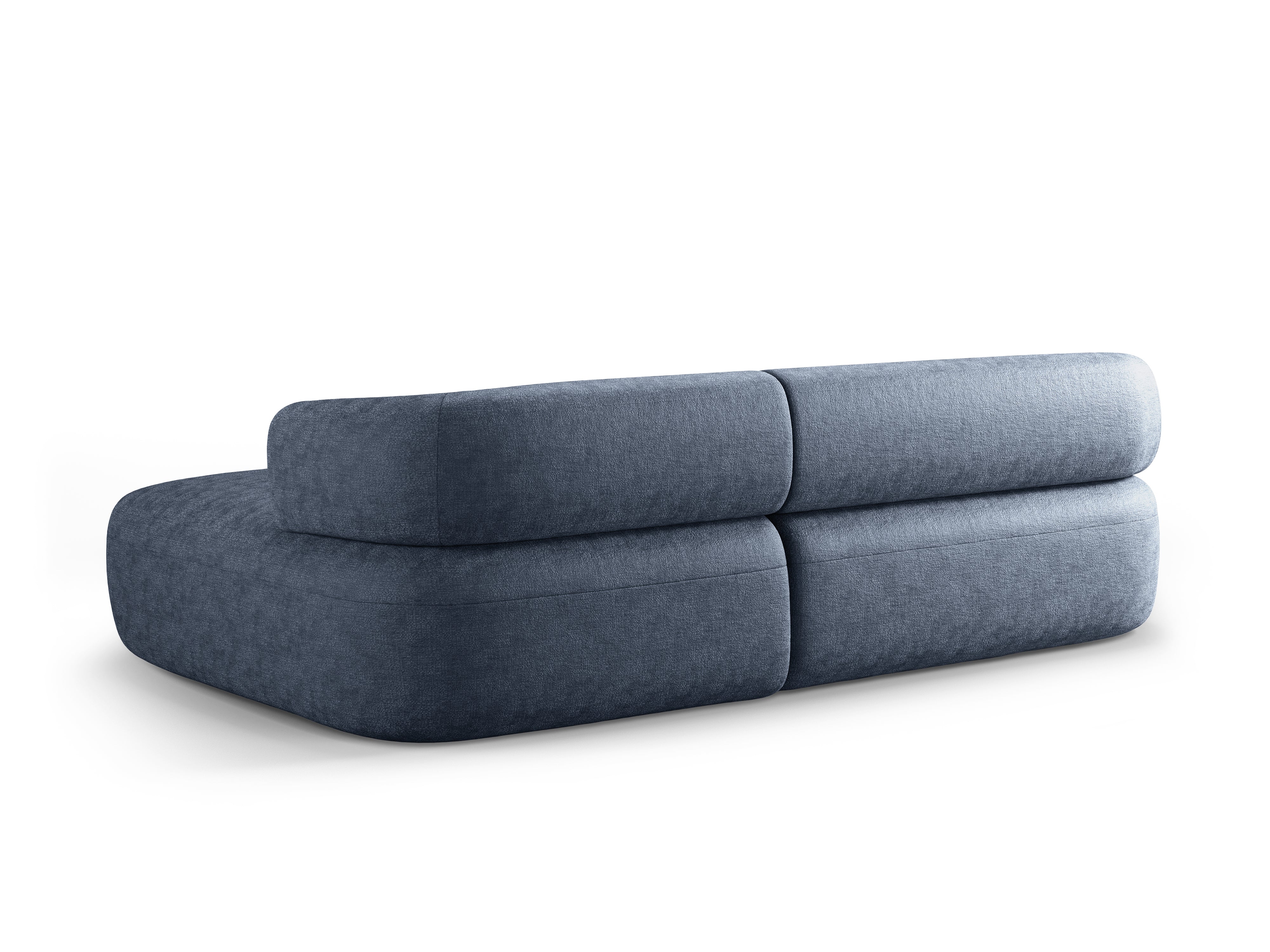 3-Seater Right-Hand Corner Sofa ALDRIN in Navy Chenille