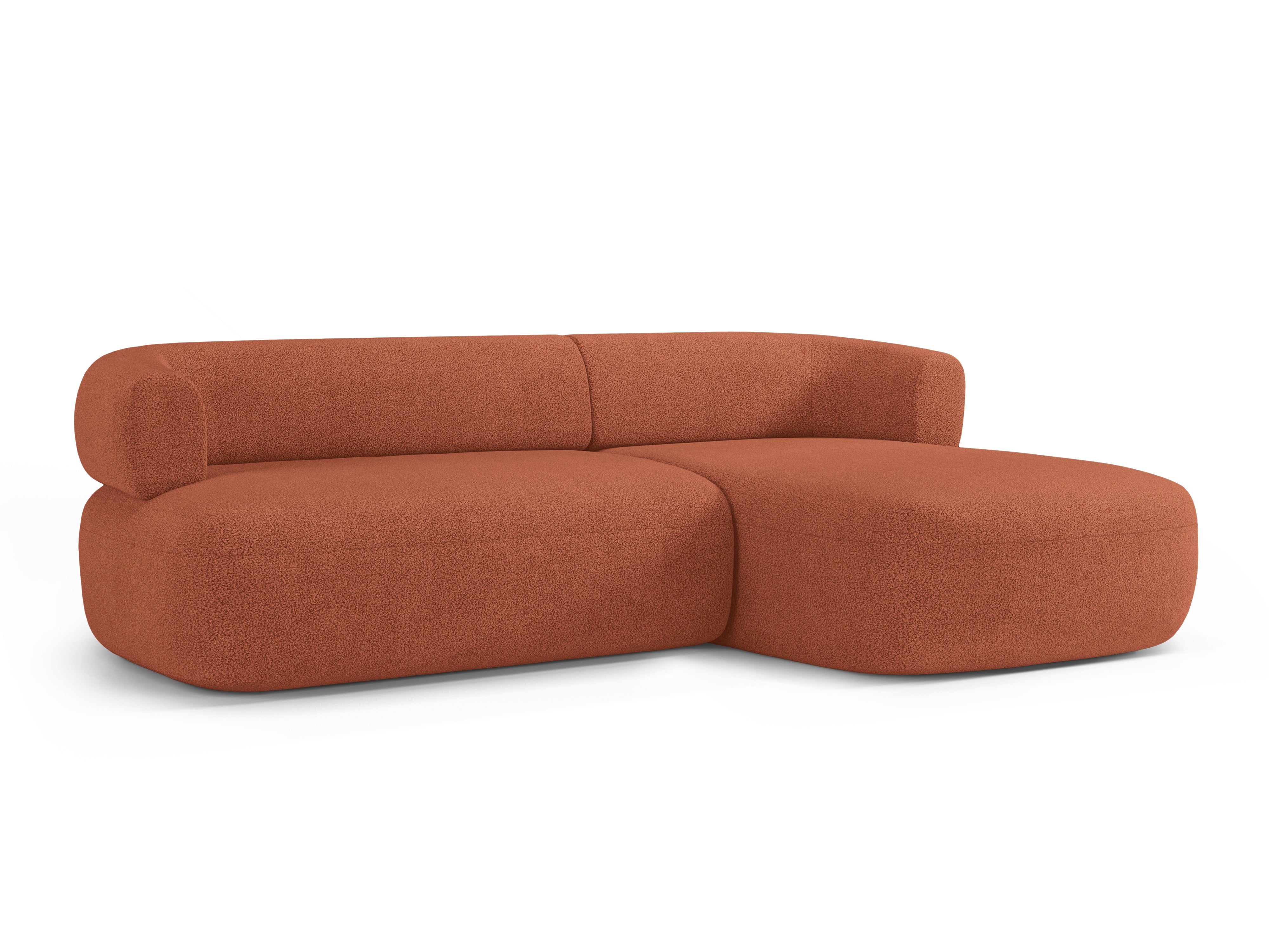 3-Seater Right-Hand Corner Sofa ALDRIN Brick Boucle