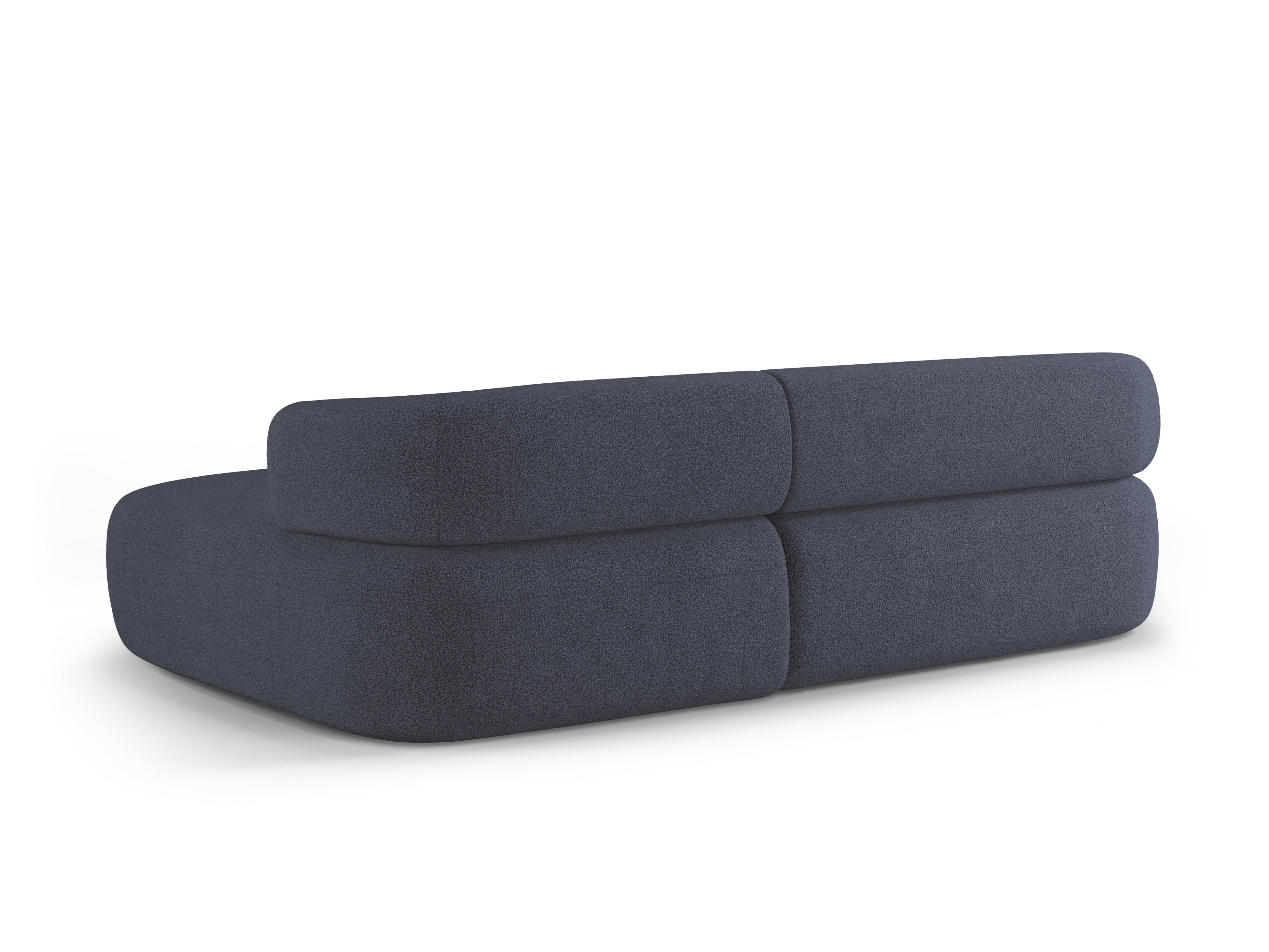 3-Seater Right-Hand Corner Sofa ALDRIN in Navy Blue Boucle