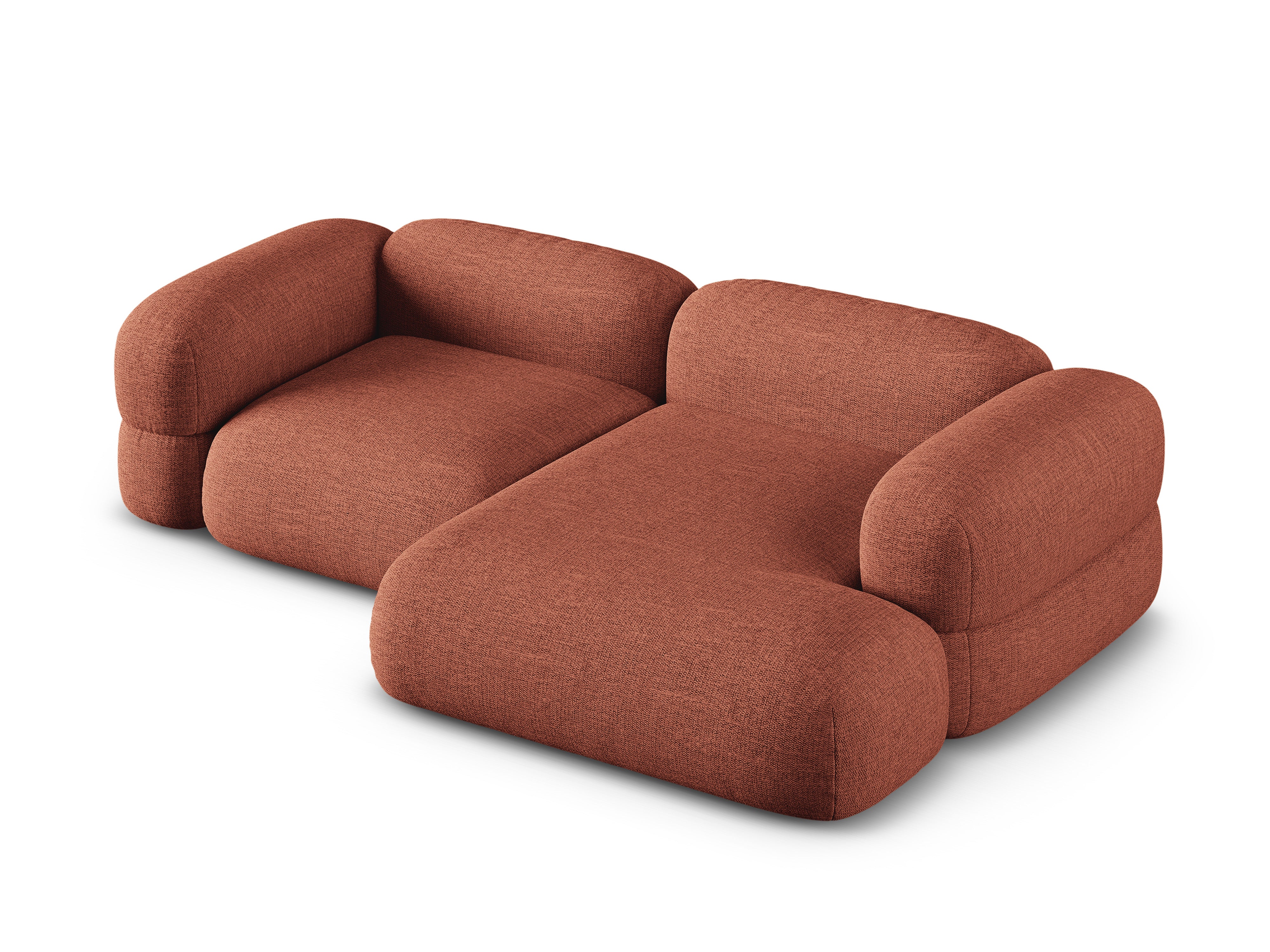 Right-hand corner sofa ROGER coral chenille