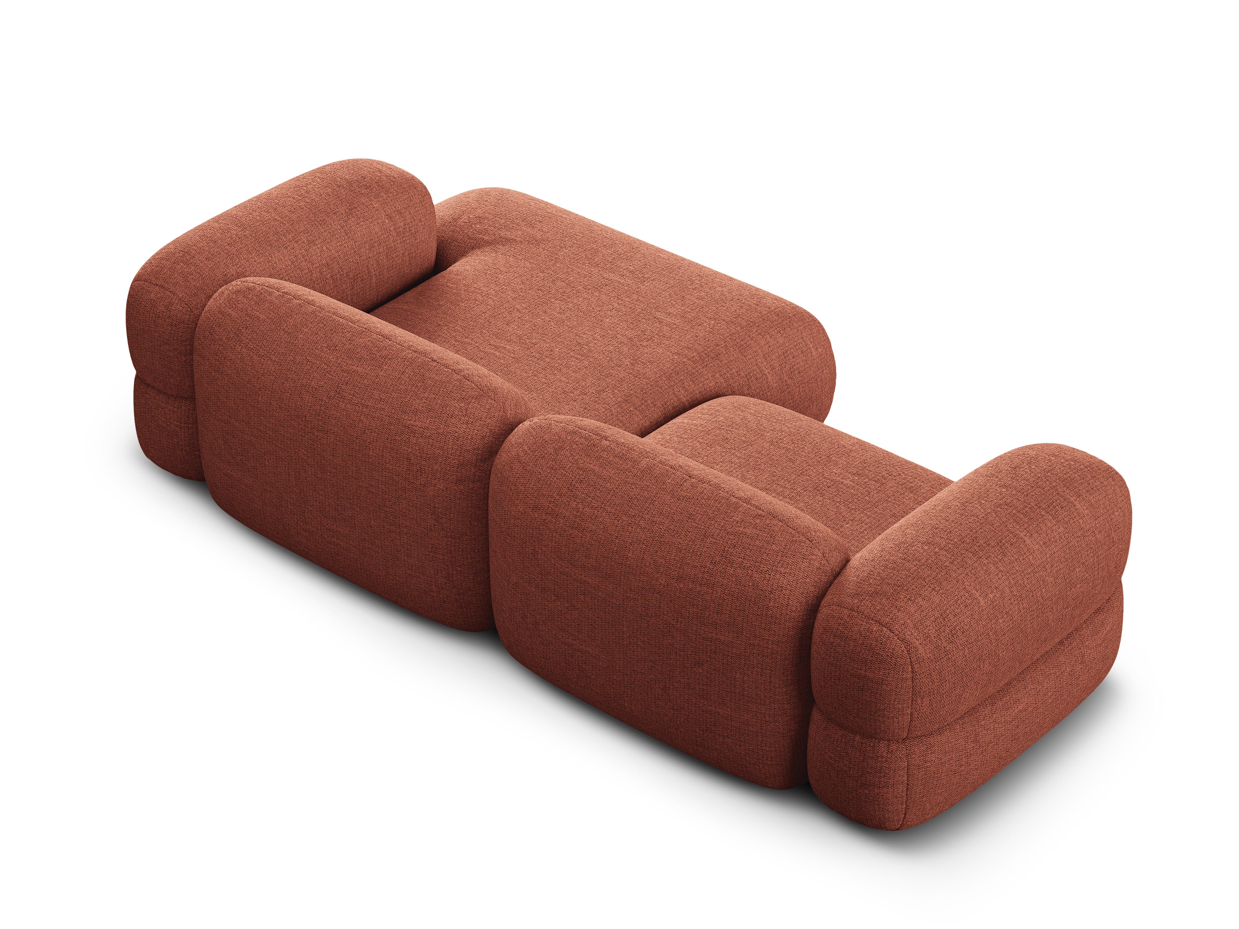 Right-hand corner sofa ROGER coral chenille