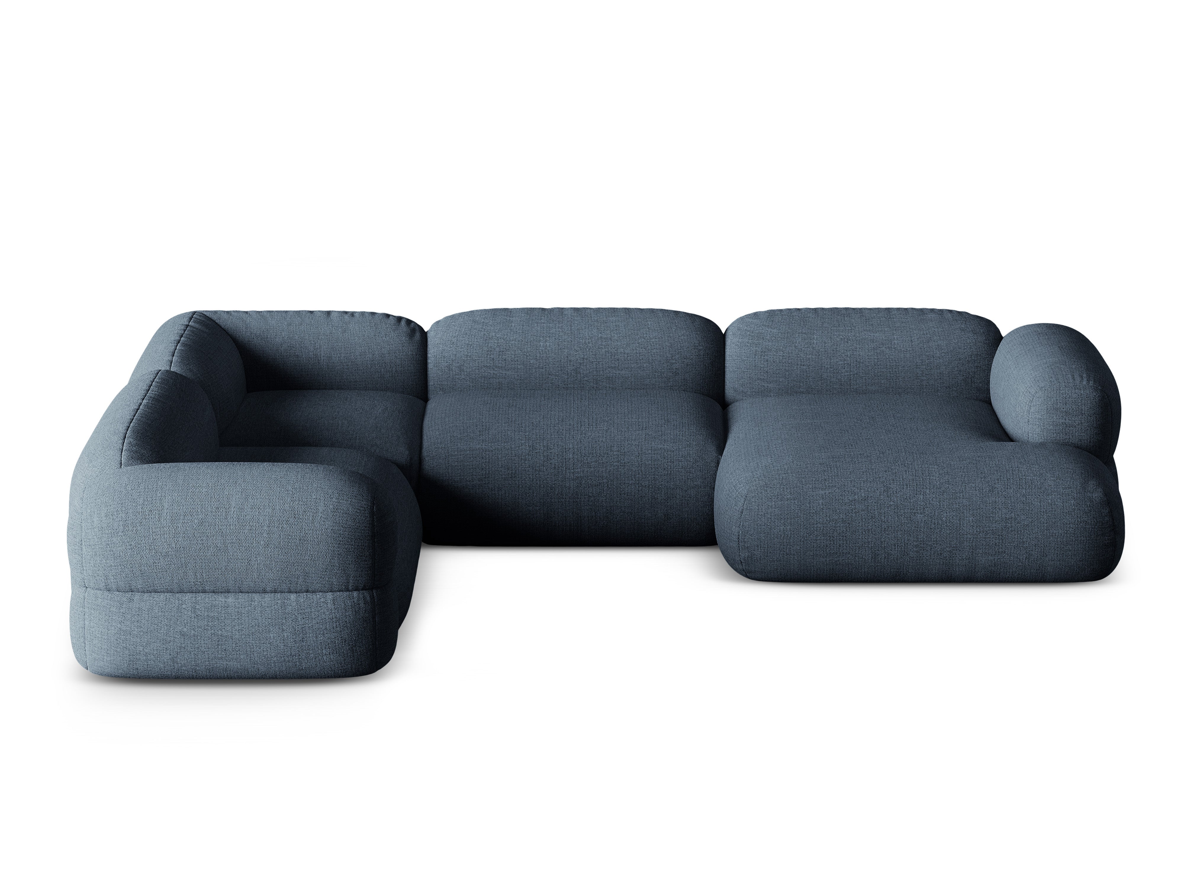 U-förmiger linker Ecksofa ROGER dunkelblauer Chenille