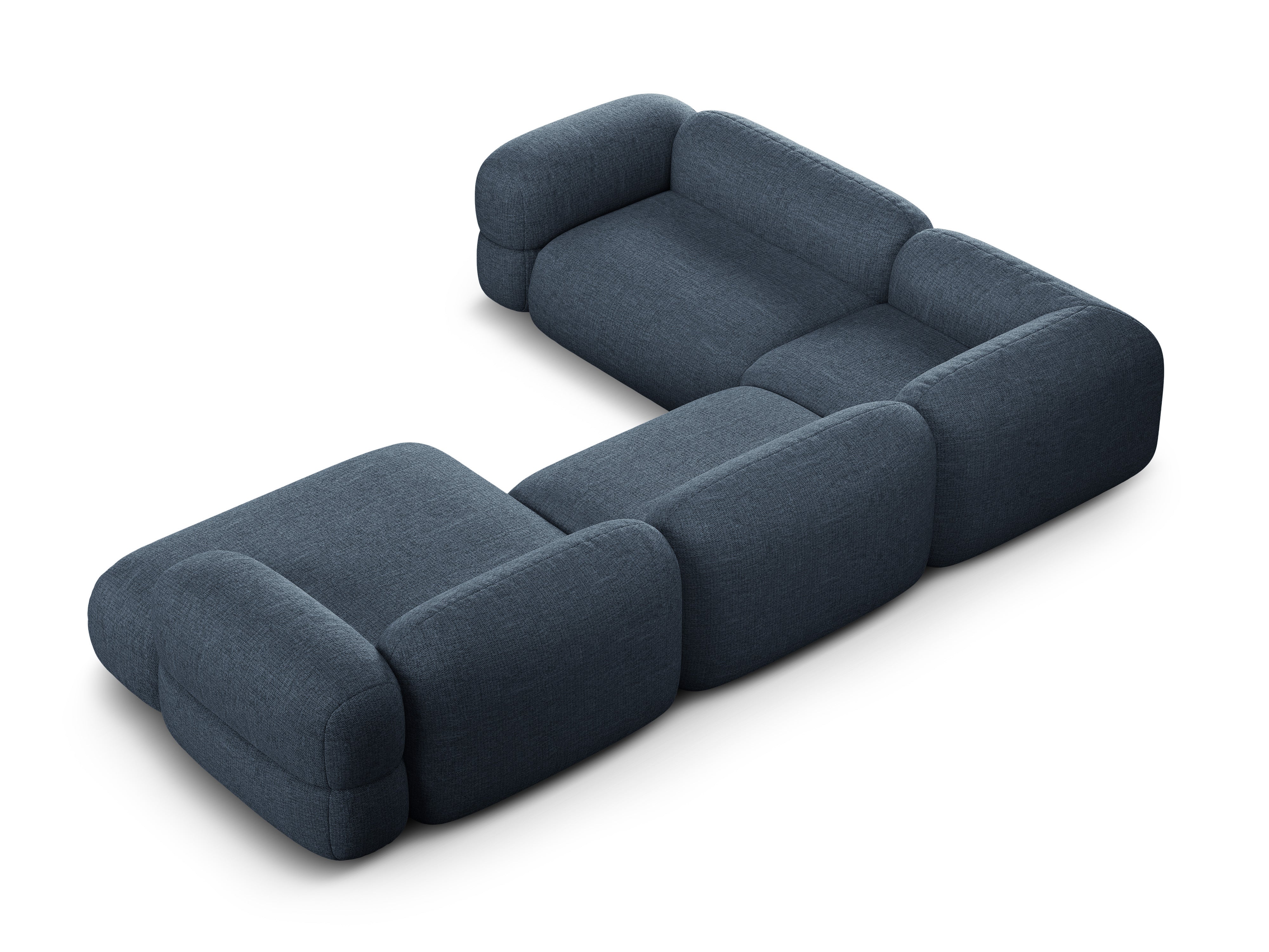 U-förmiger linker Ecksofa ROGER dunkelblauer Chenille