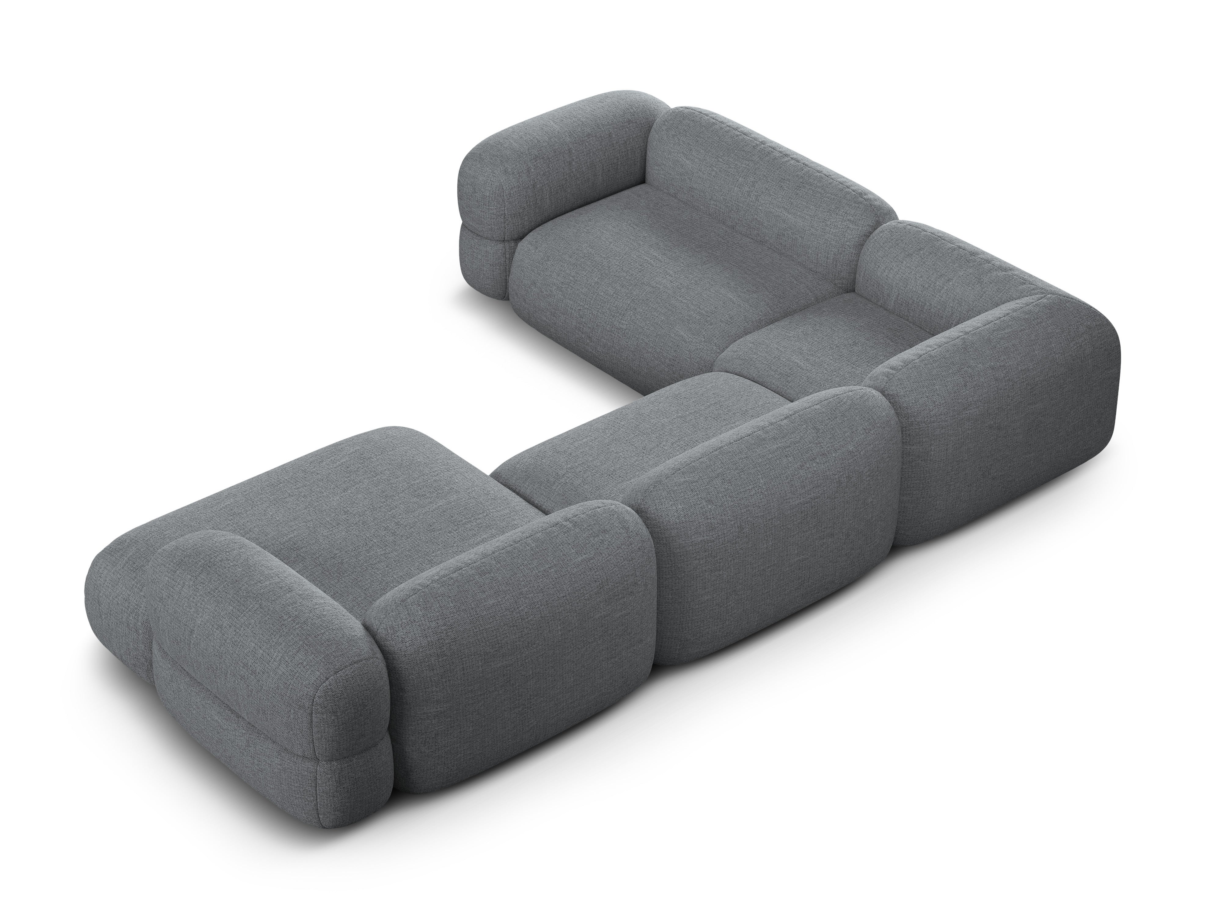 U-förmiger linker Ecksofa ROGER graues Chenille