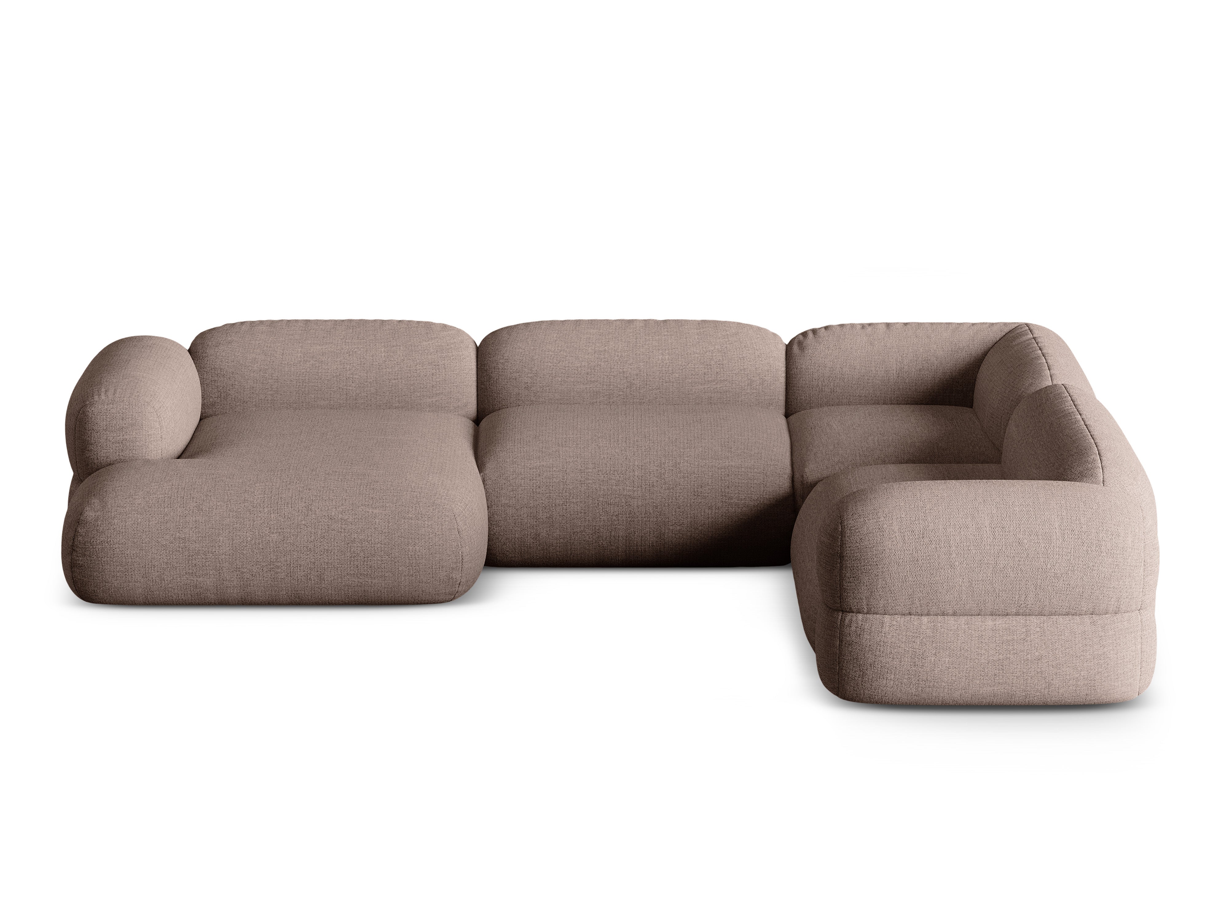 U-förmiger Ecksofa rechts ROGER cappuccino Chenille