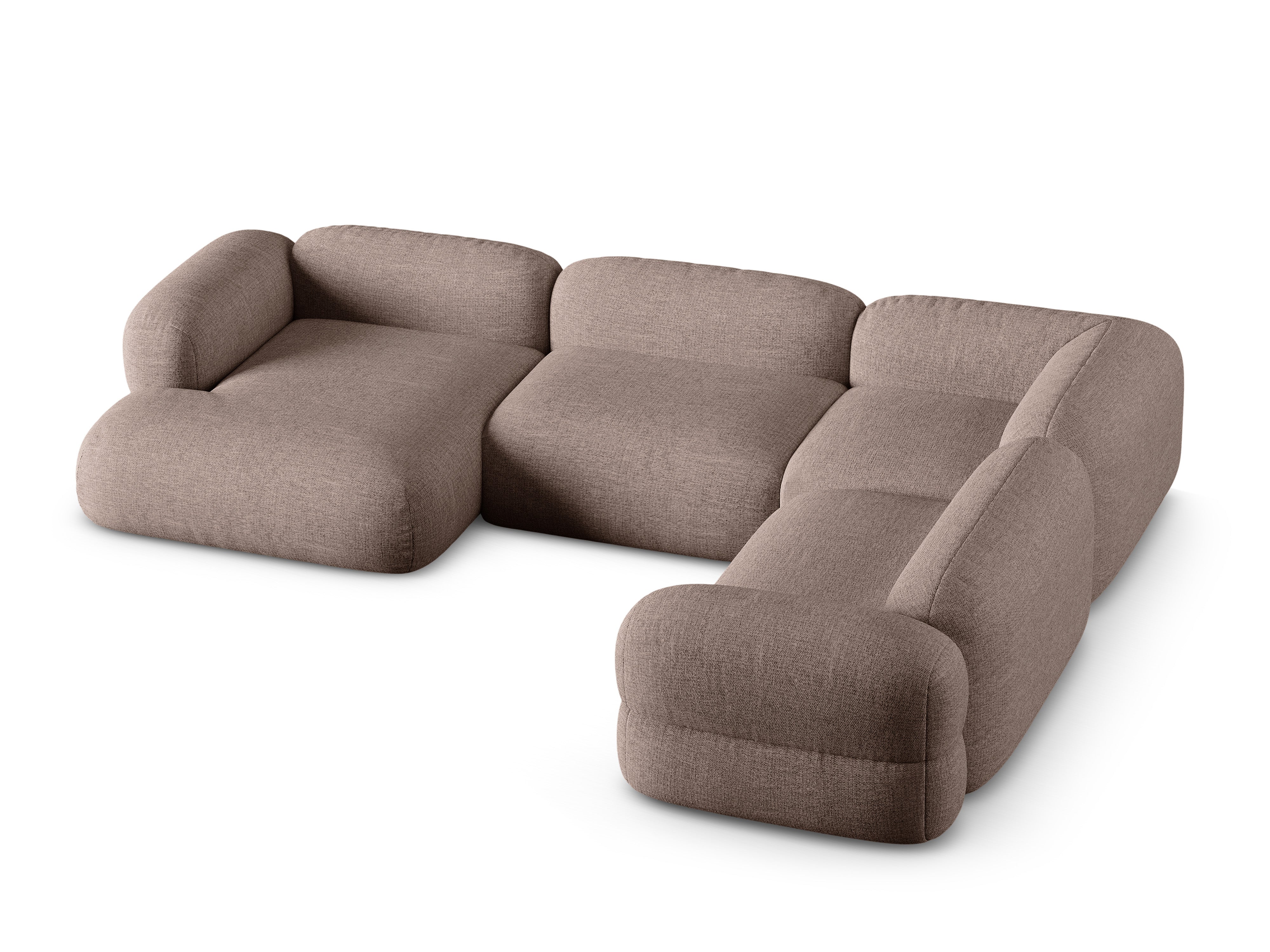 U-förmiger Ecksofa rechts ROGER cappuccino Chenille