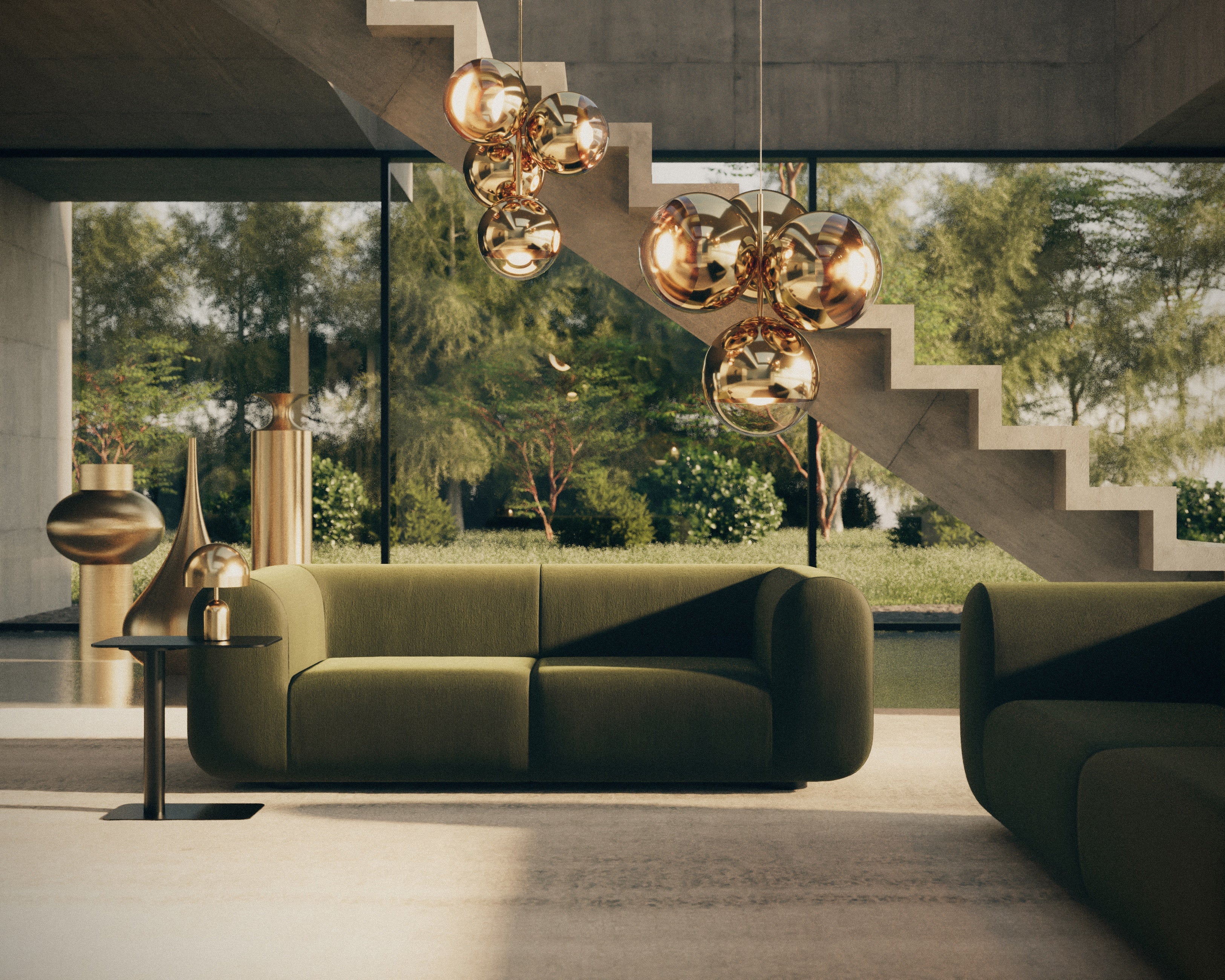 3-person sofa Plump upholstered