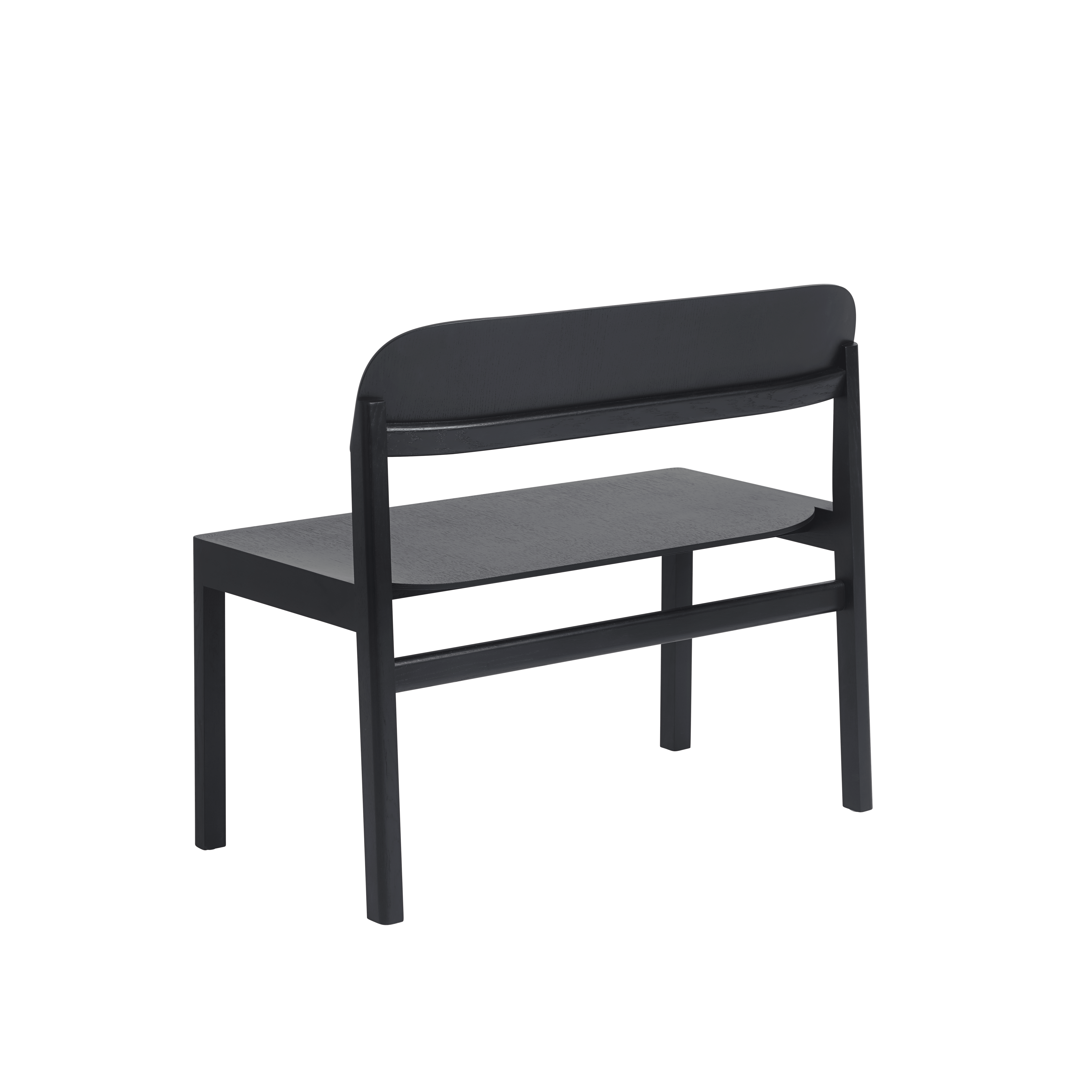 WORKSHOP Bench black veneer and oak wood