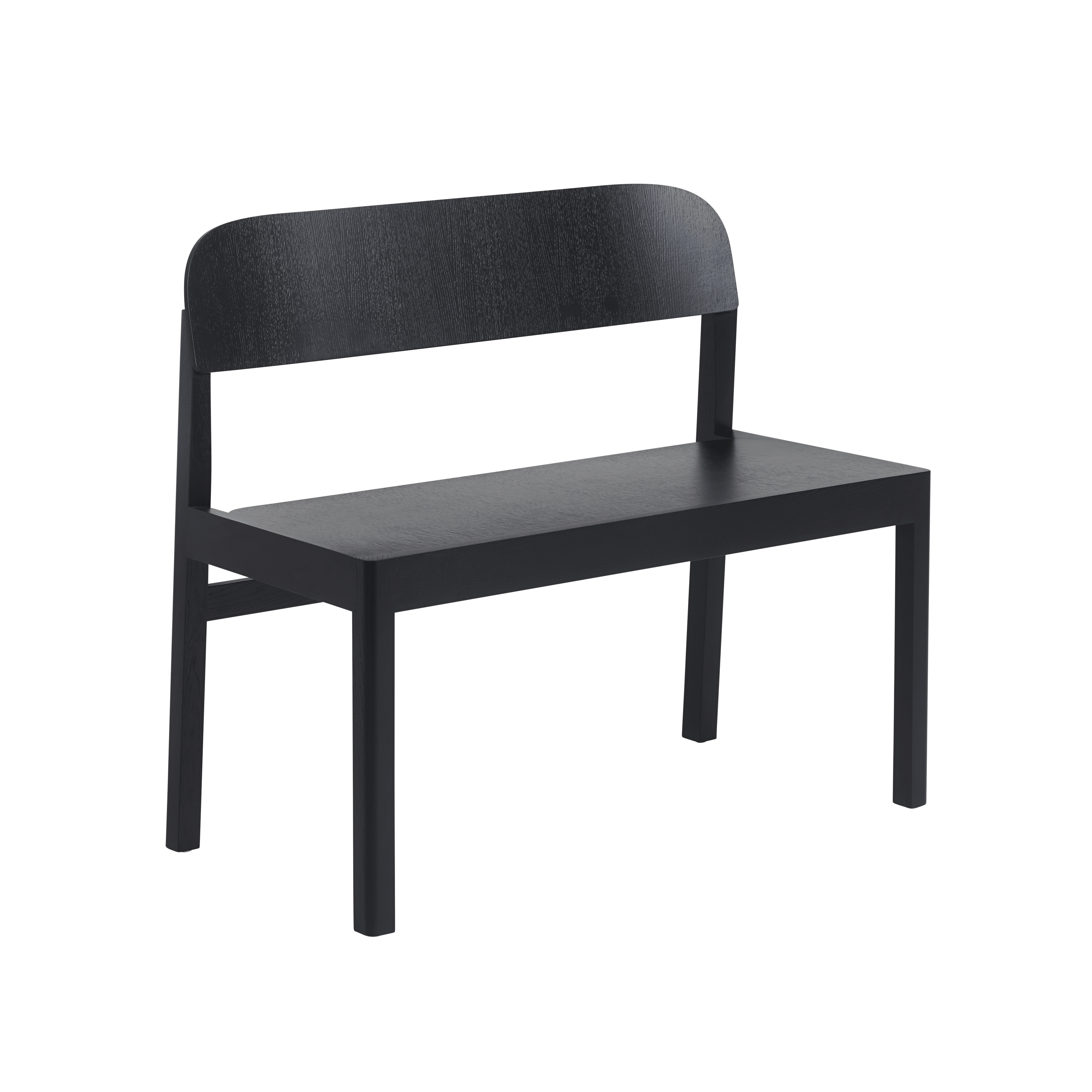 WORKSHOP Bench black veneer and oak wood
