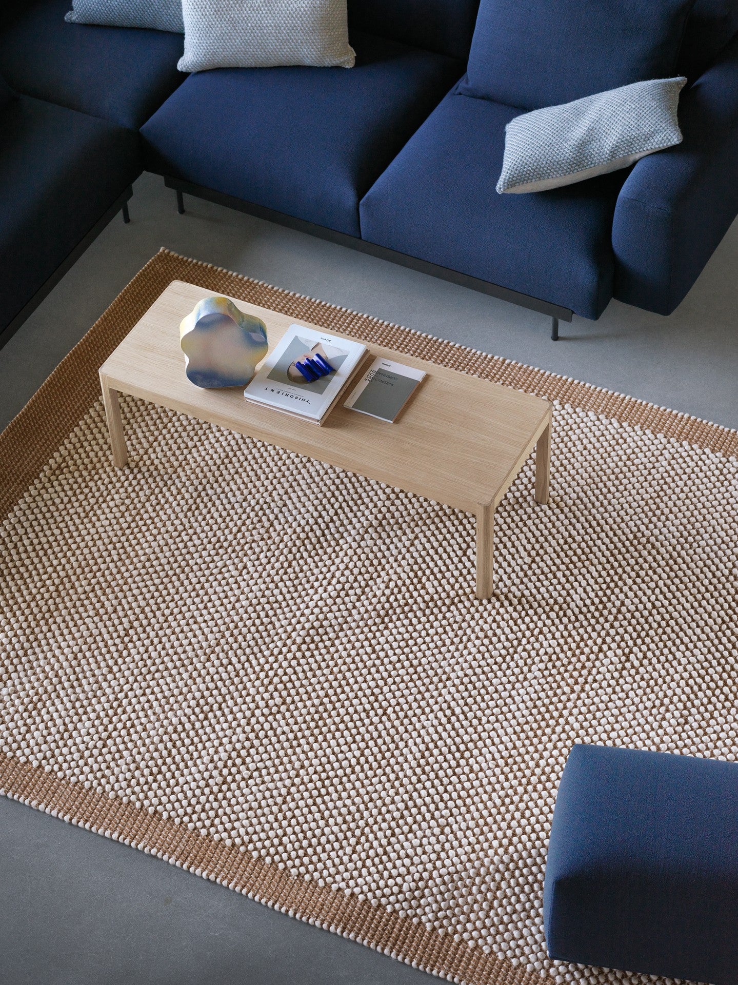 Left-facing open corner sofa IN SITU upholstered