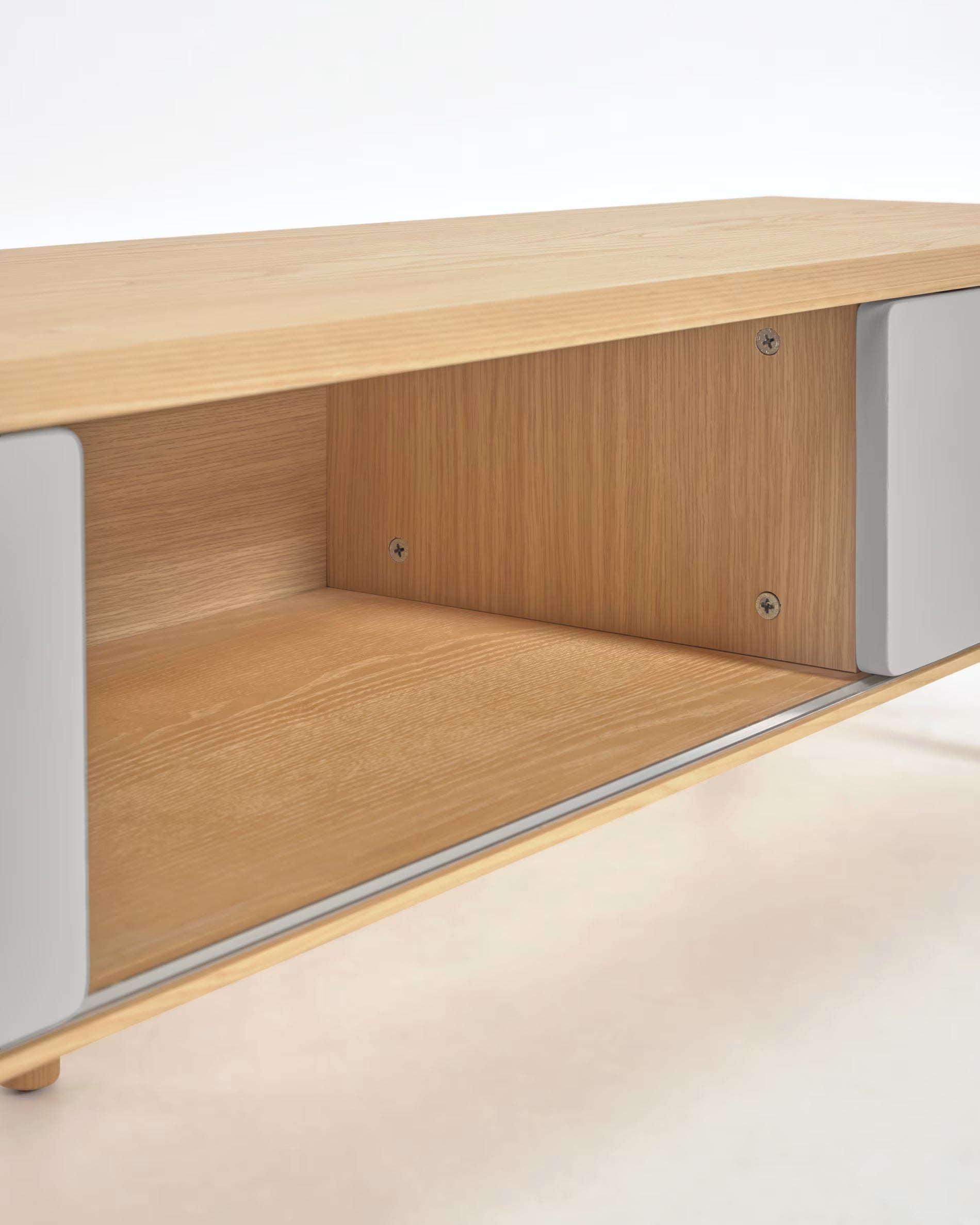 ANIELLE TV Cabinet light gray with wood