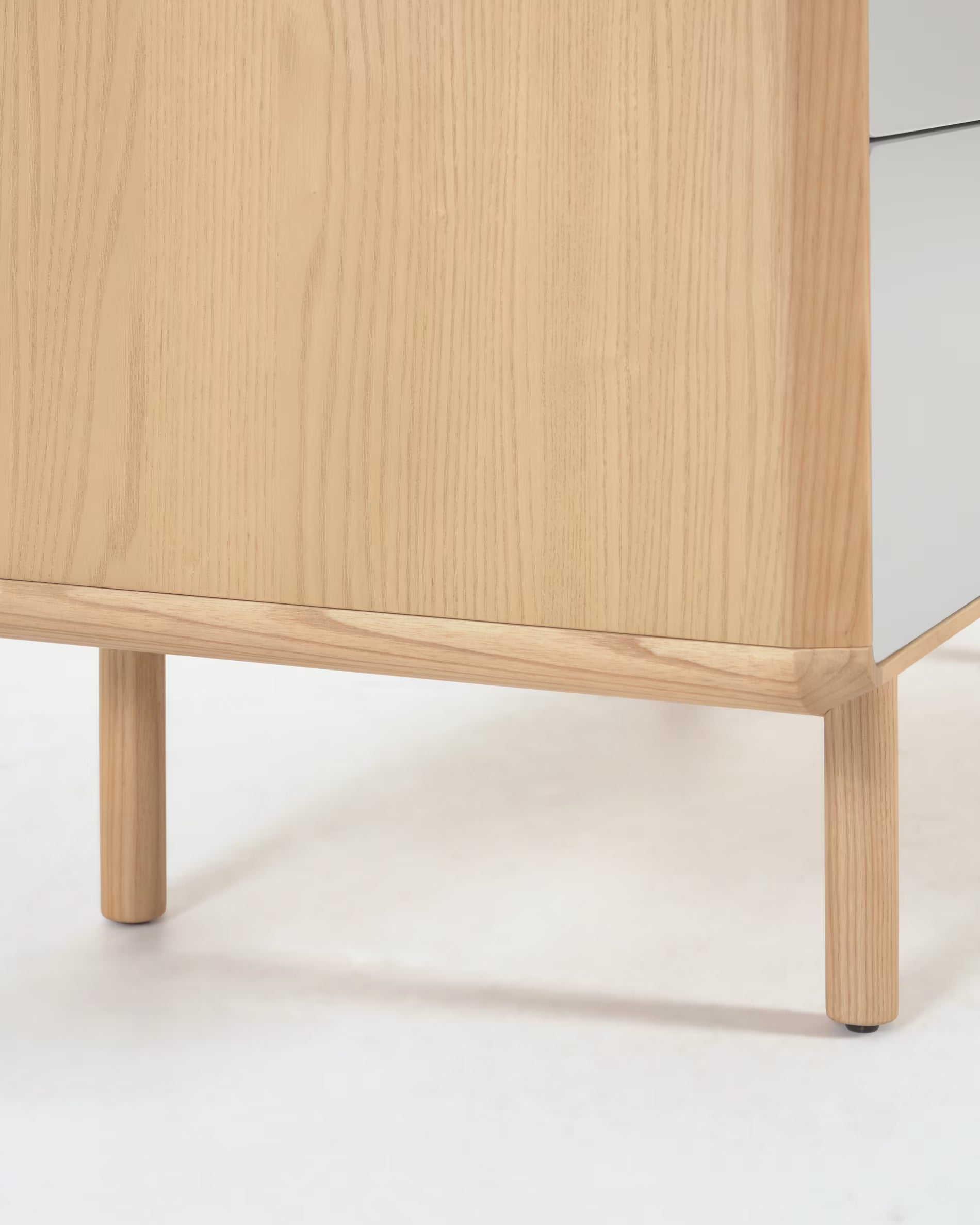 Nachttisch ANIELLE hellgrau mit Holz