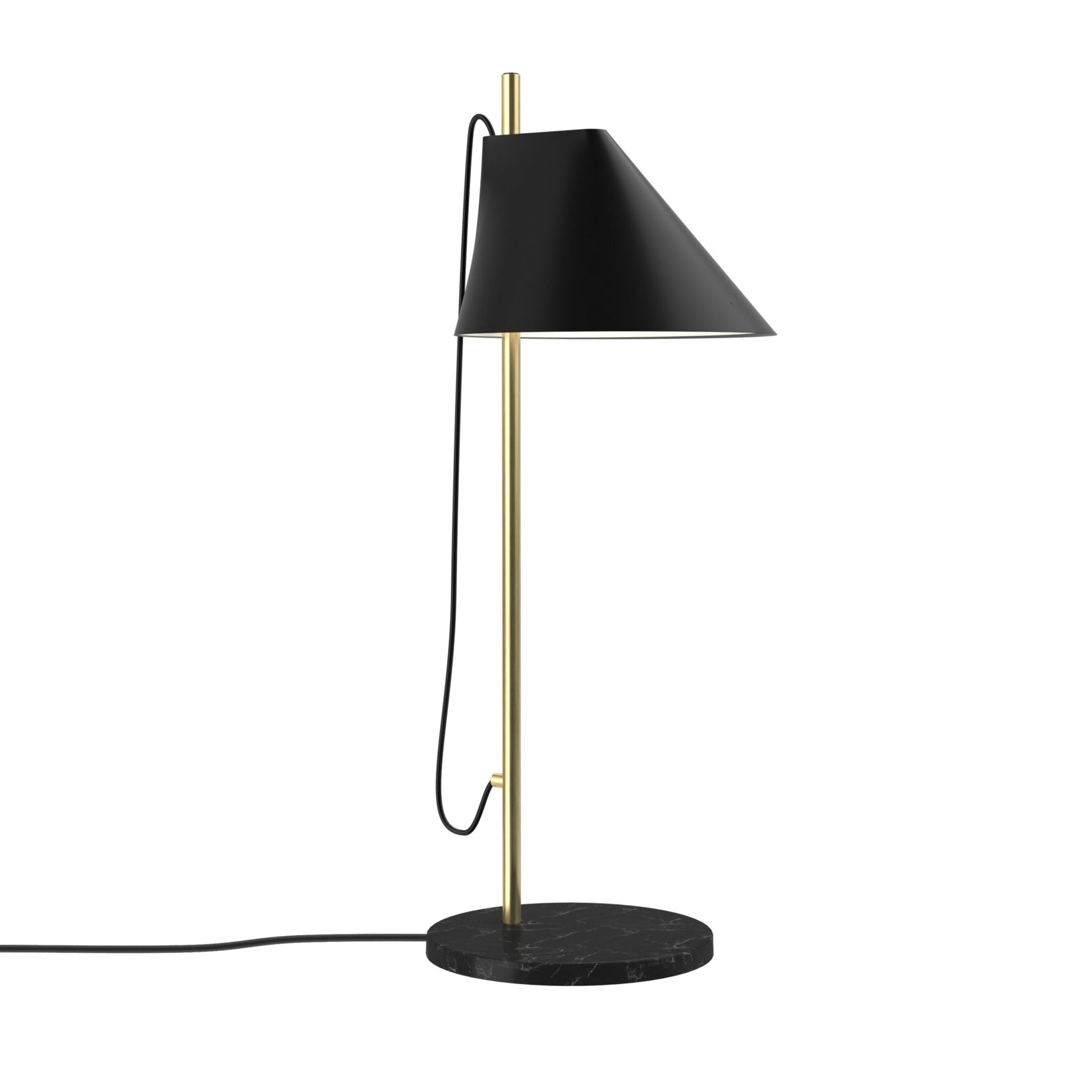 Lampa stołowa YUH czarny z mosiężną podstawą